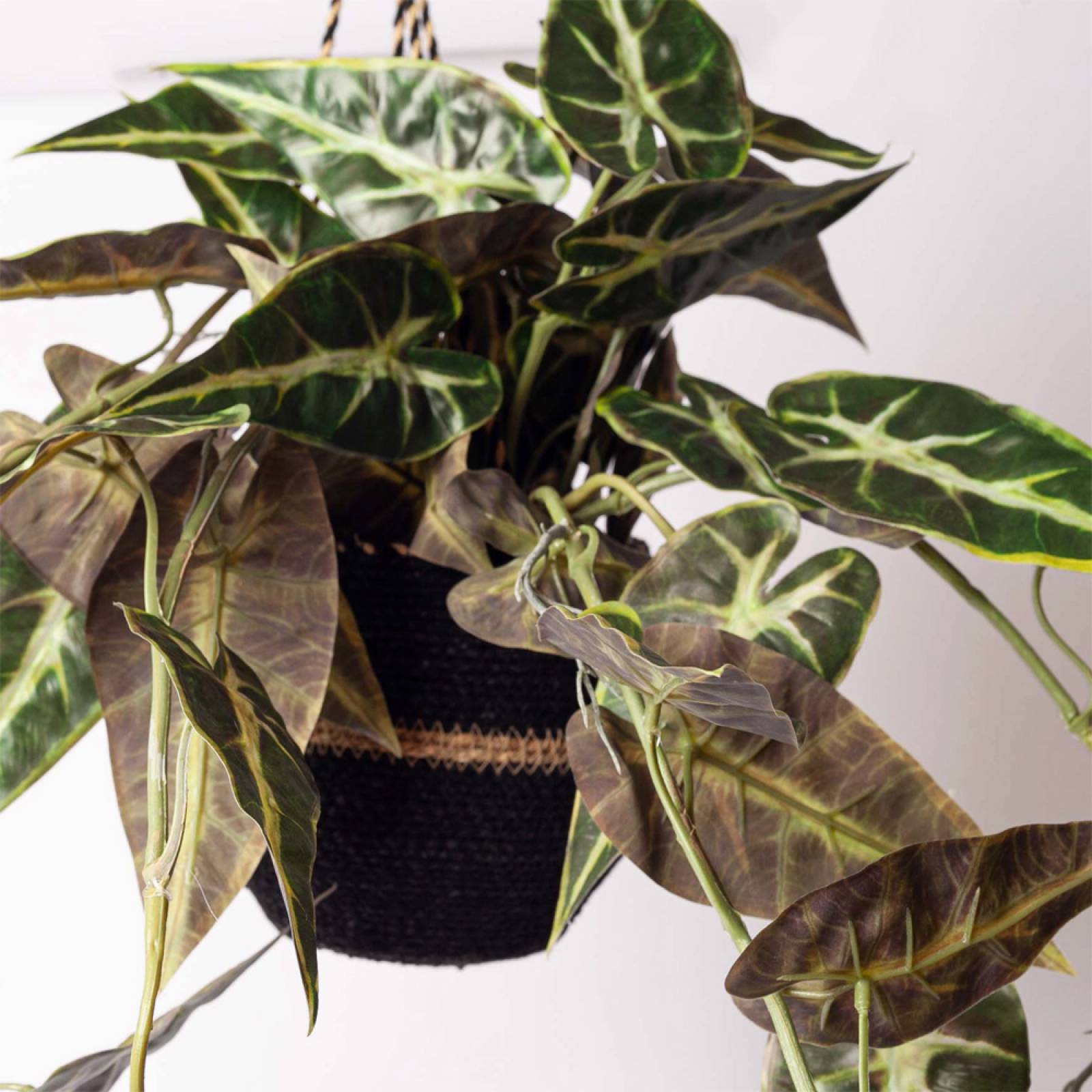 Faux Hanging Philodendron Plant In Pot thumbnails