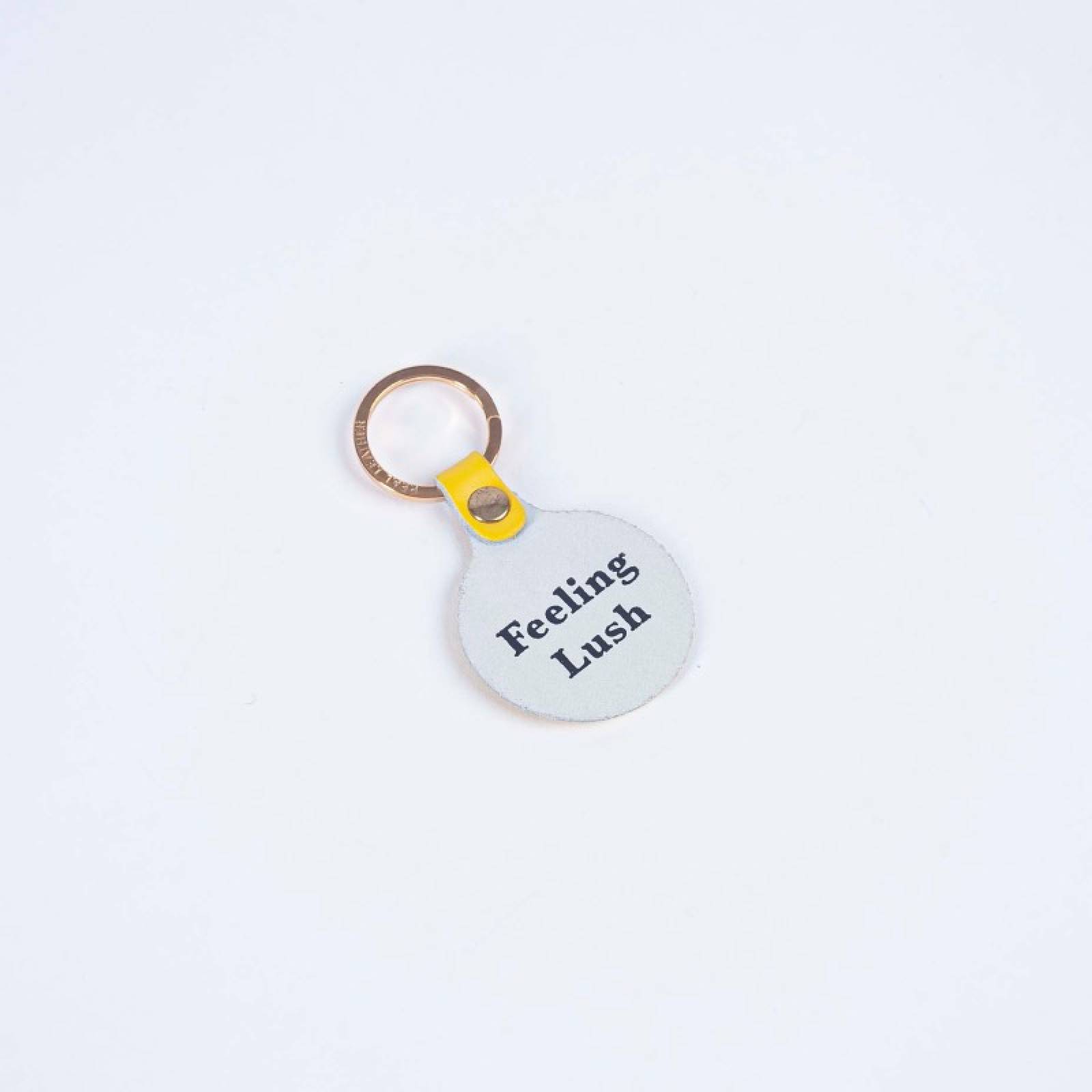 Feeling Lush Smiley Leather Keyring In Yellow thumbnails
