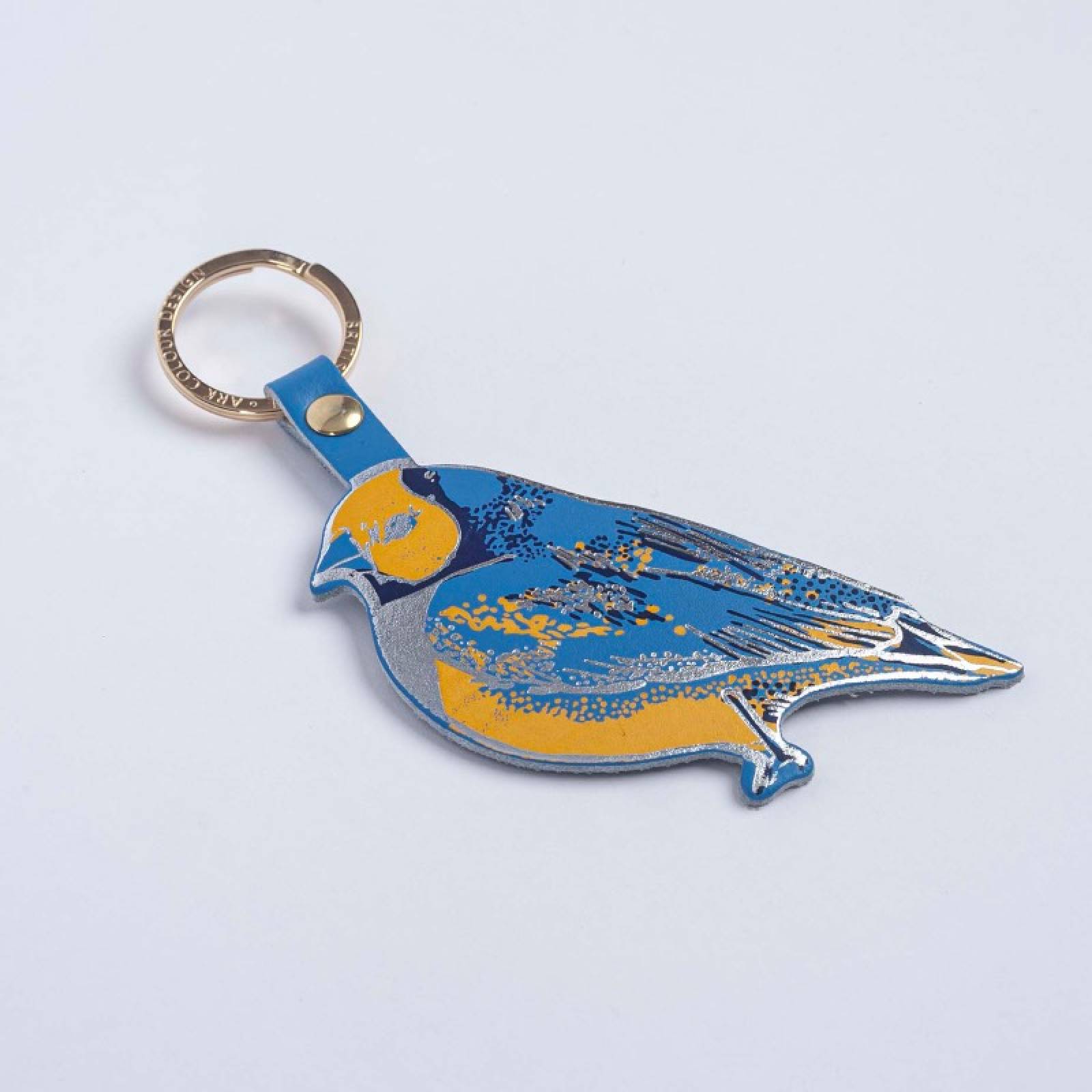 Finch Leather Keyring In Cornflower Blue thumbnails