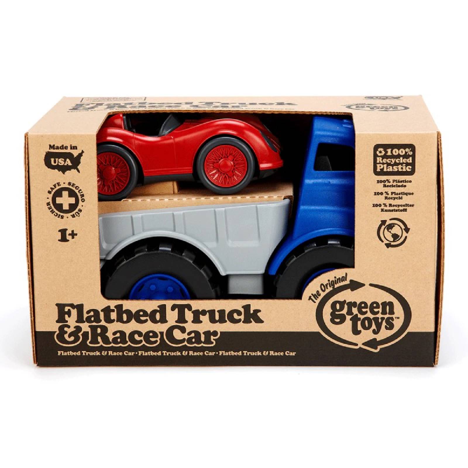 Flatbed Truck with Red Race Car By Green Toys 1+ thumbnails