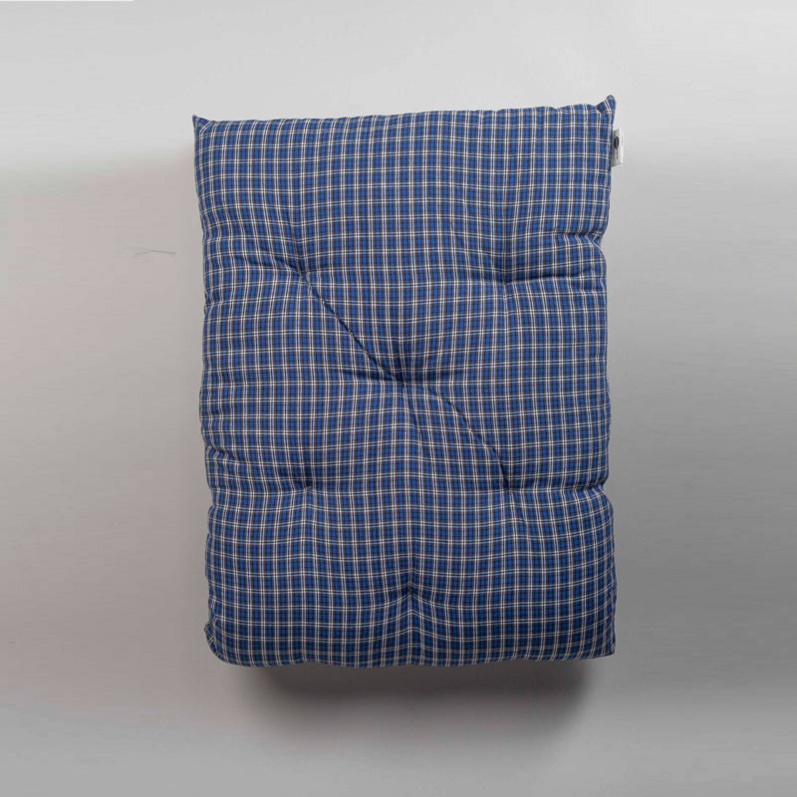 Folding Bench Cushion In Blue Check thumbnails