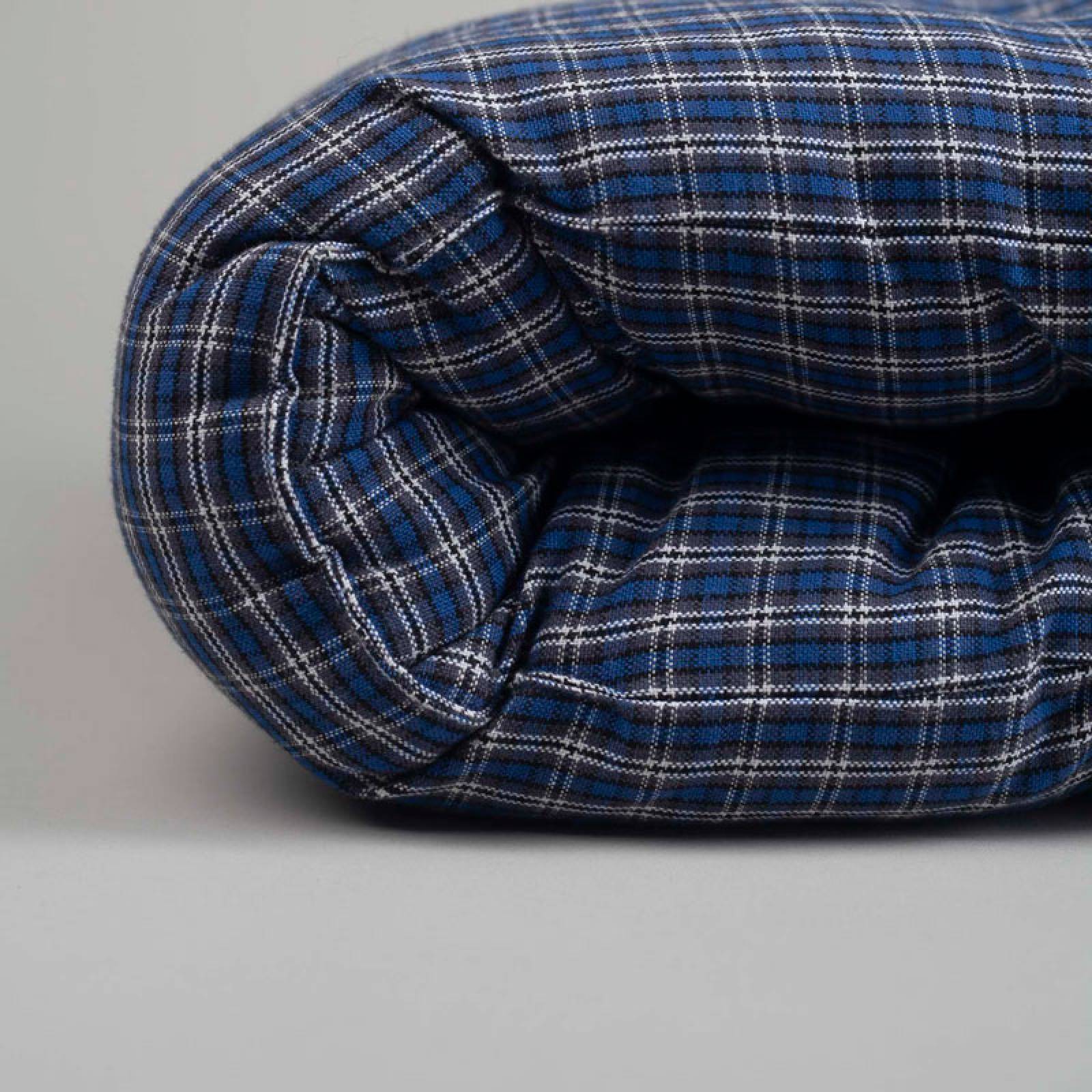 Folding Bench Cushion In Blue Check thumbnails