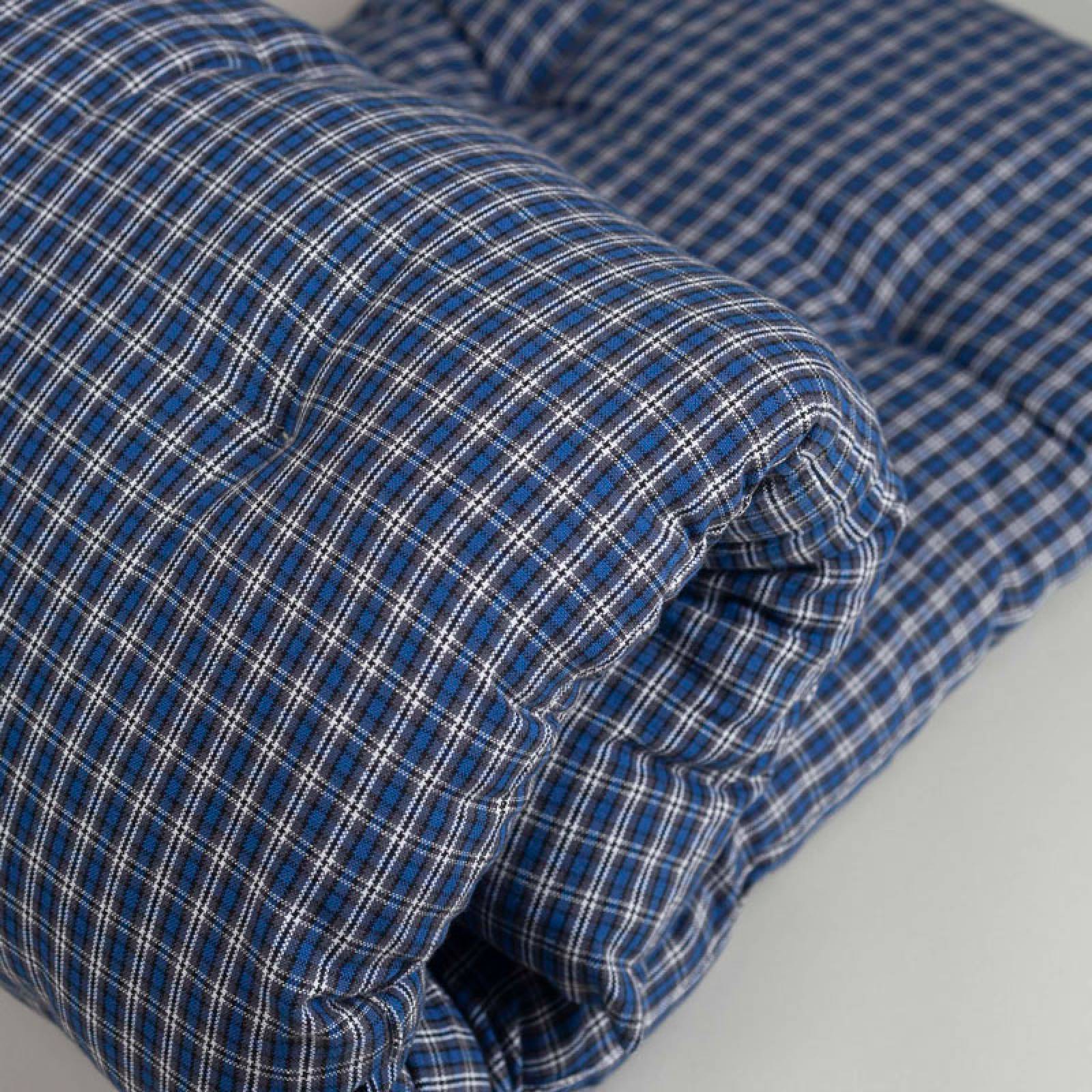 Folding Bench Cushion In Blue Check thumbnails