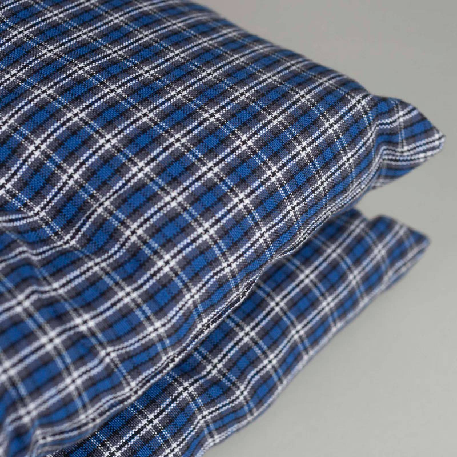 Folding Bench Cushion In Blue Check thumbnails