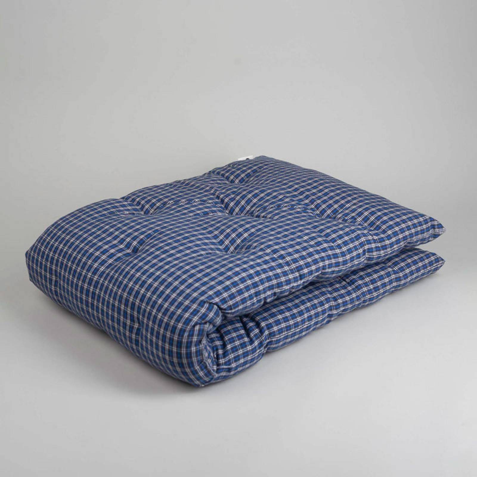 Folding Bench Cushion In Blue Check