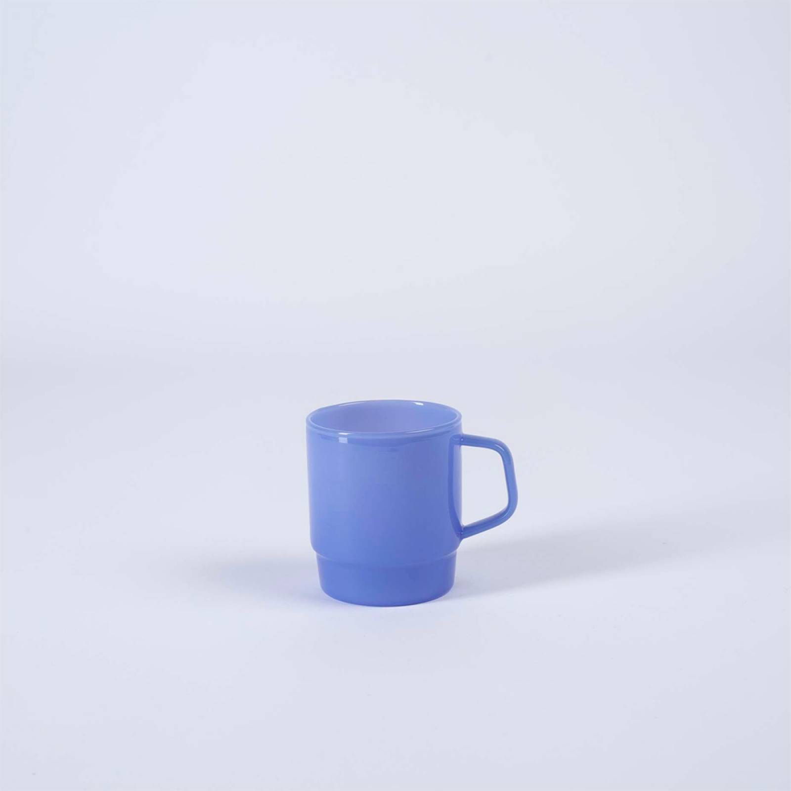 Glass Coffee Cup In Milky Blue