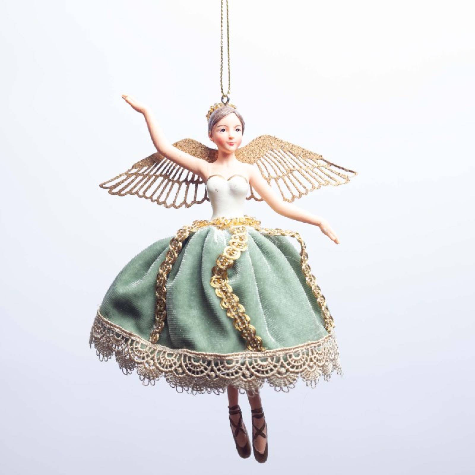 Gold Fairy With Wings Hanging Christmas Decoration thumbnails