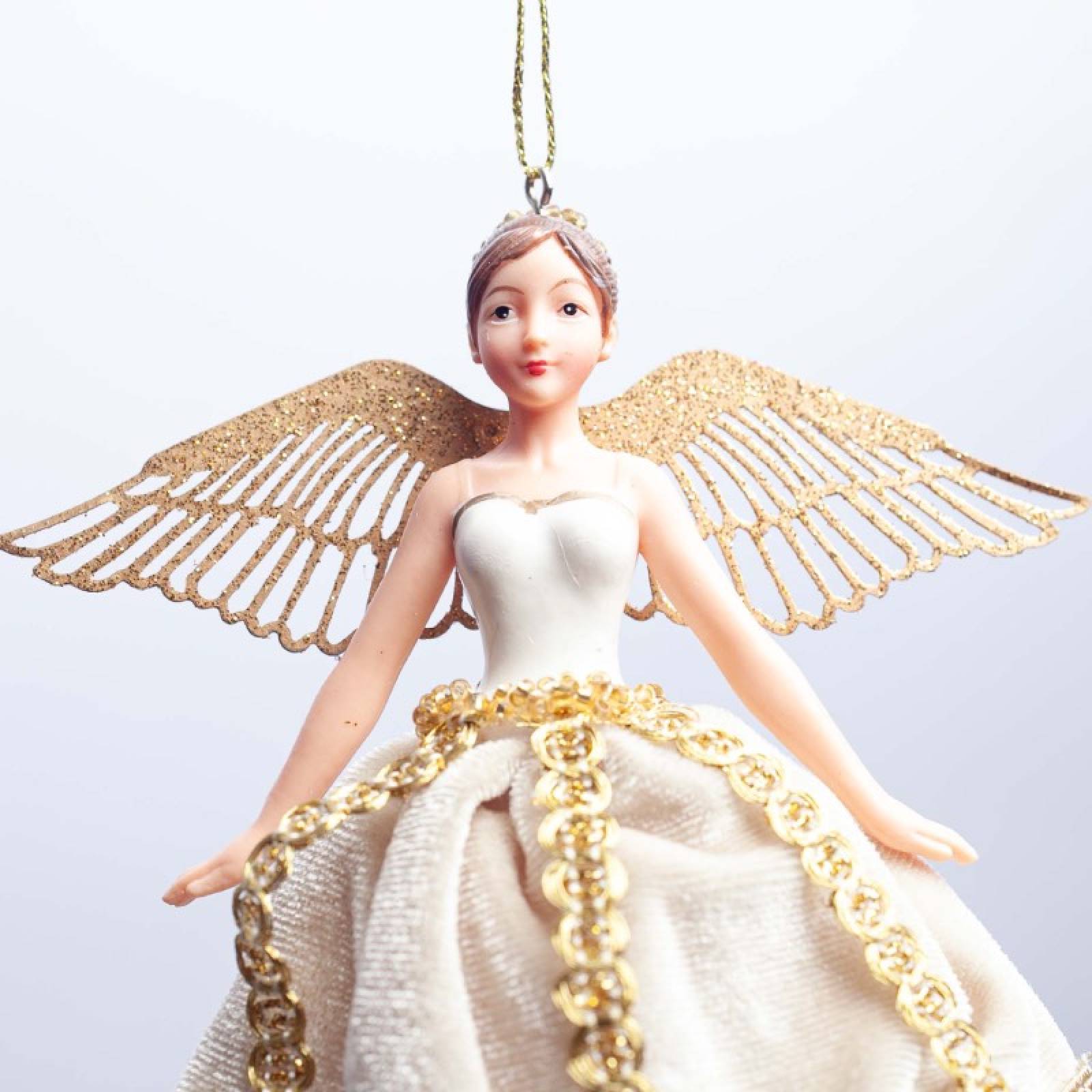 Gold Fairy With Wings Hanging Christmas Decoration thumbnails