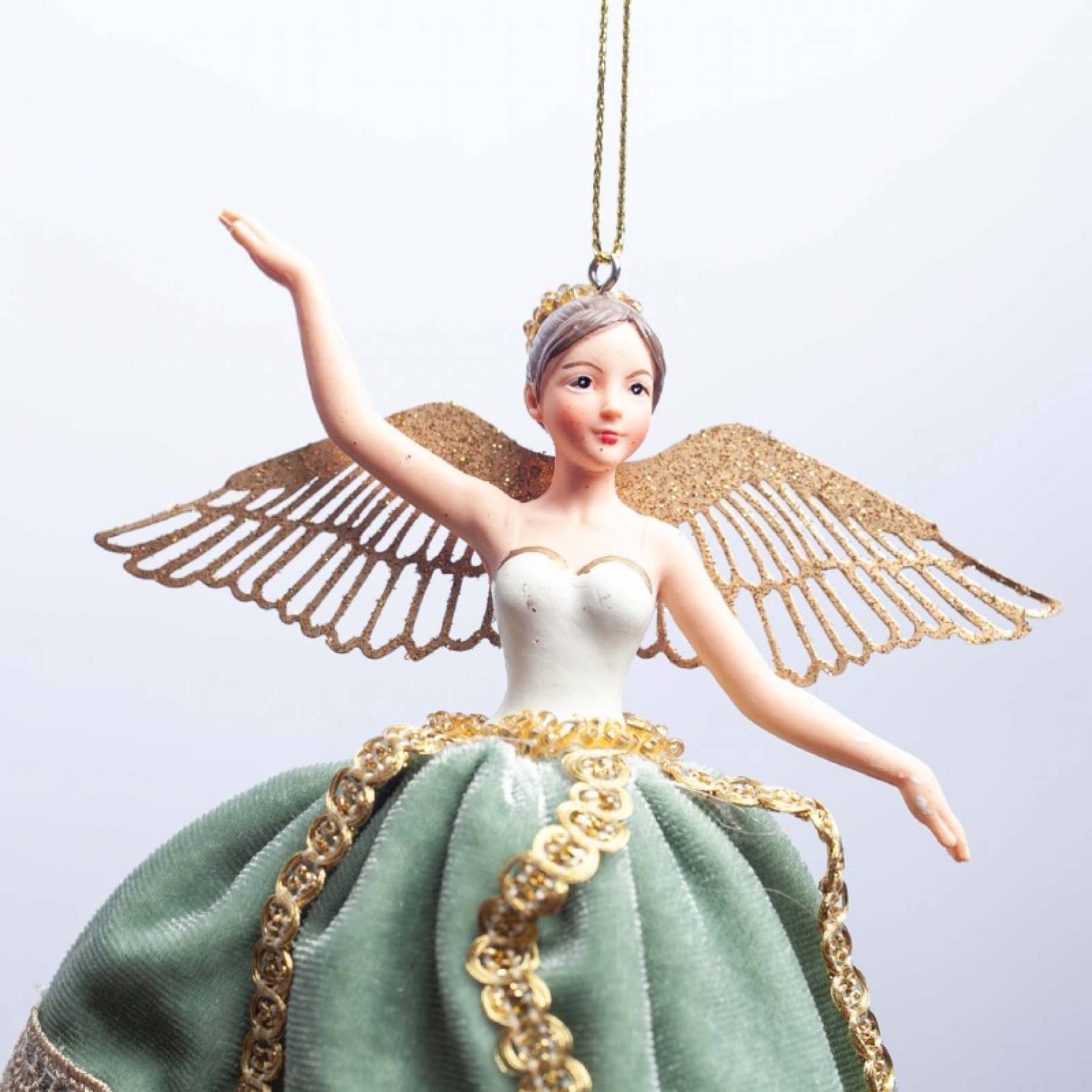 Gold Fairy With Wings Hanging Christmas Decoration thumbnails