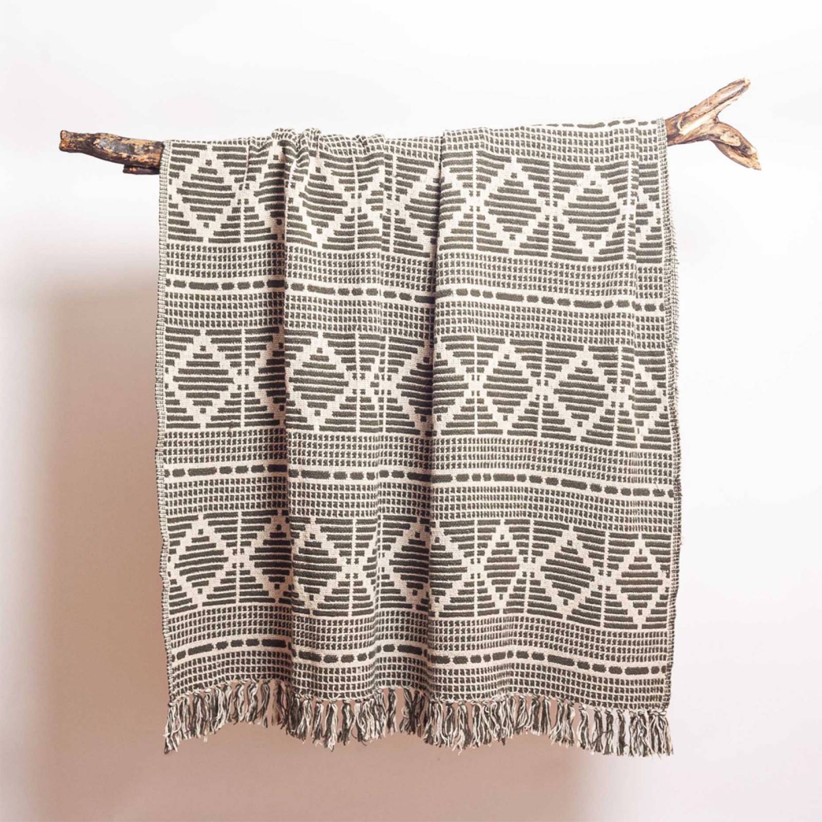 Green Geometric Print Blanket Throw thumbnails