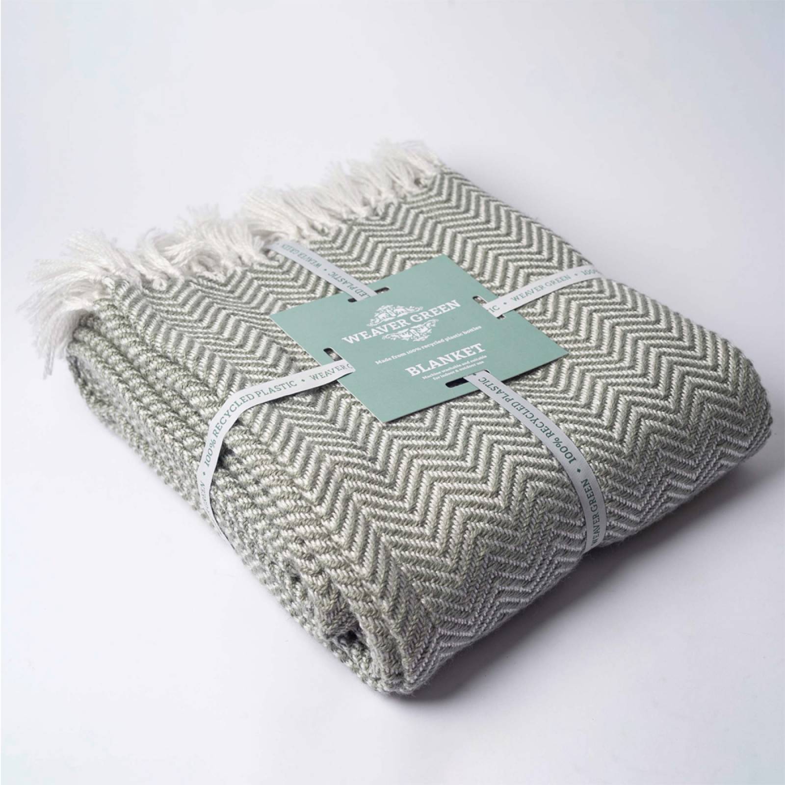 Grey Herringbone Blanket - Recycled Plastic Bottles