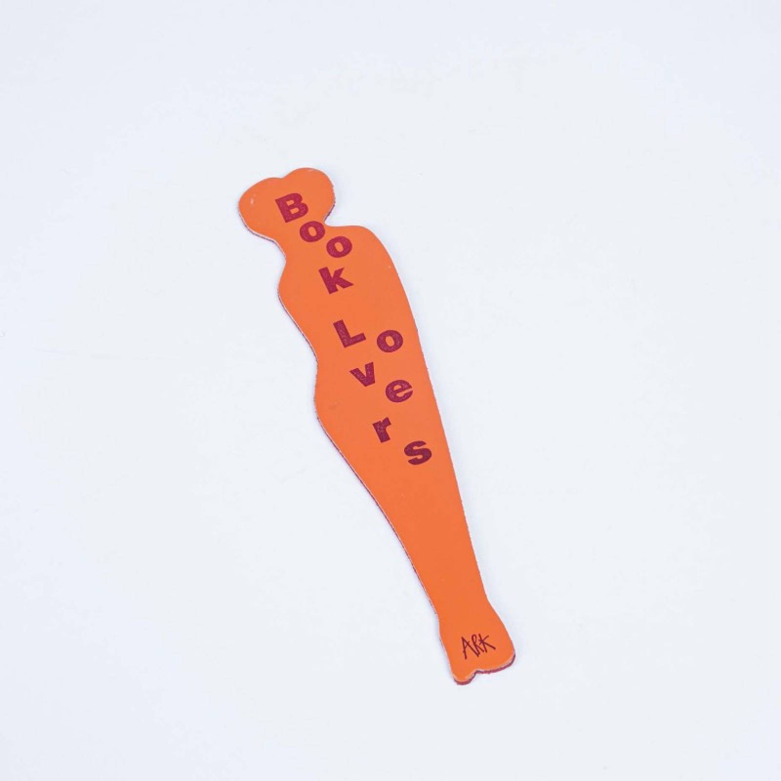 Hand Painted Leather Book Lover Bookmark In Pale Pink thumbnails
