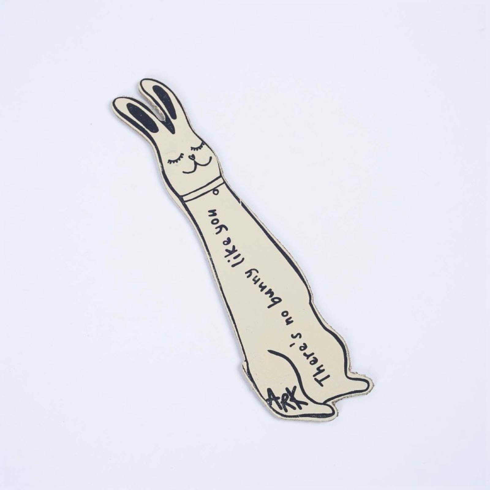 Hand Painted Leather Bunny Bookmark In Cream thumbnails