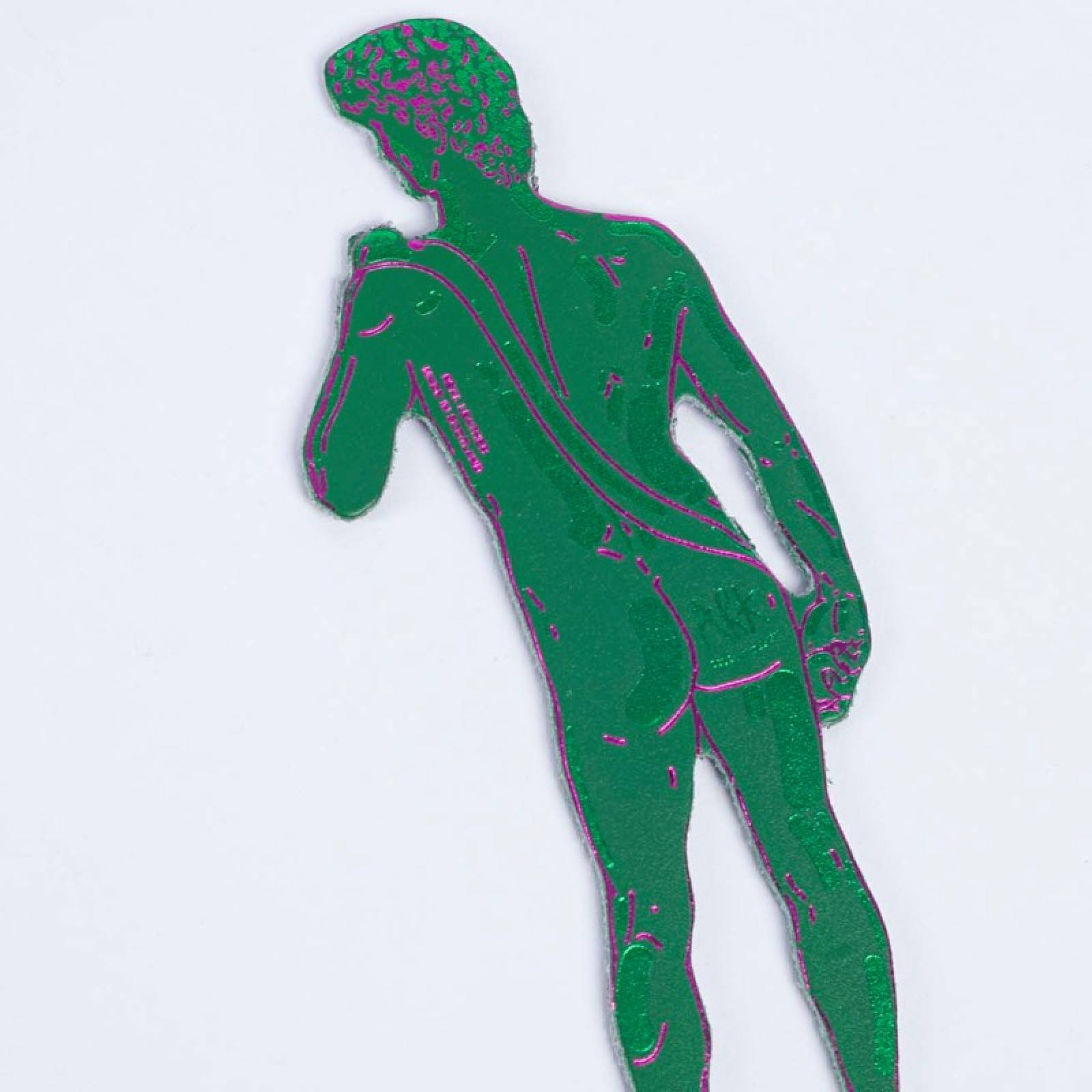 Hand Painted Leather David Bookmark In Bright Green thumbnails