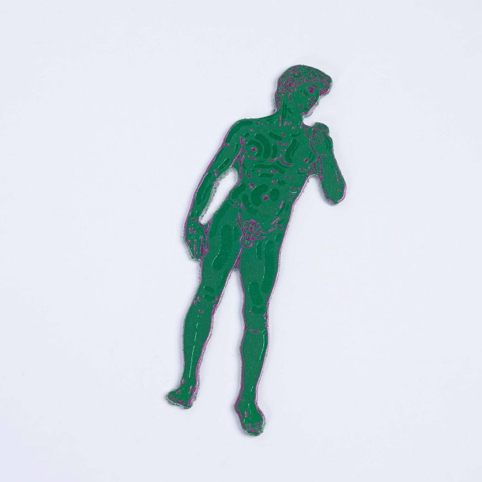 Hand Painted Leather David Bookmark In Bright Green
