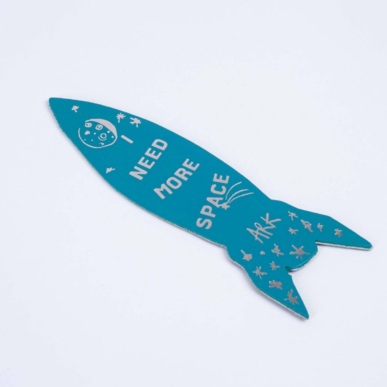 Hand Painted Leather Rocket Bookmark In Green thumbnails