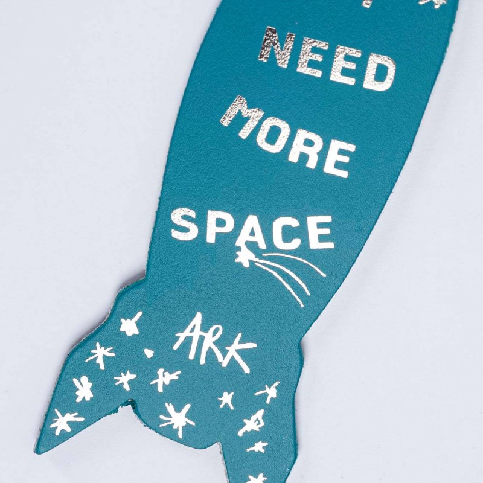 Hand Painted Leather Rocket Bookmark In Green thumbnails