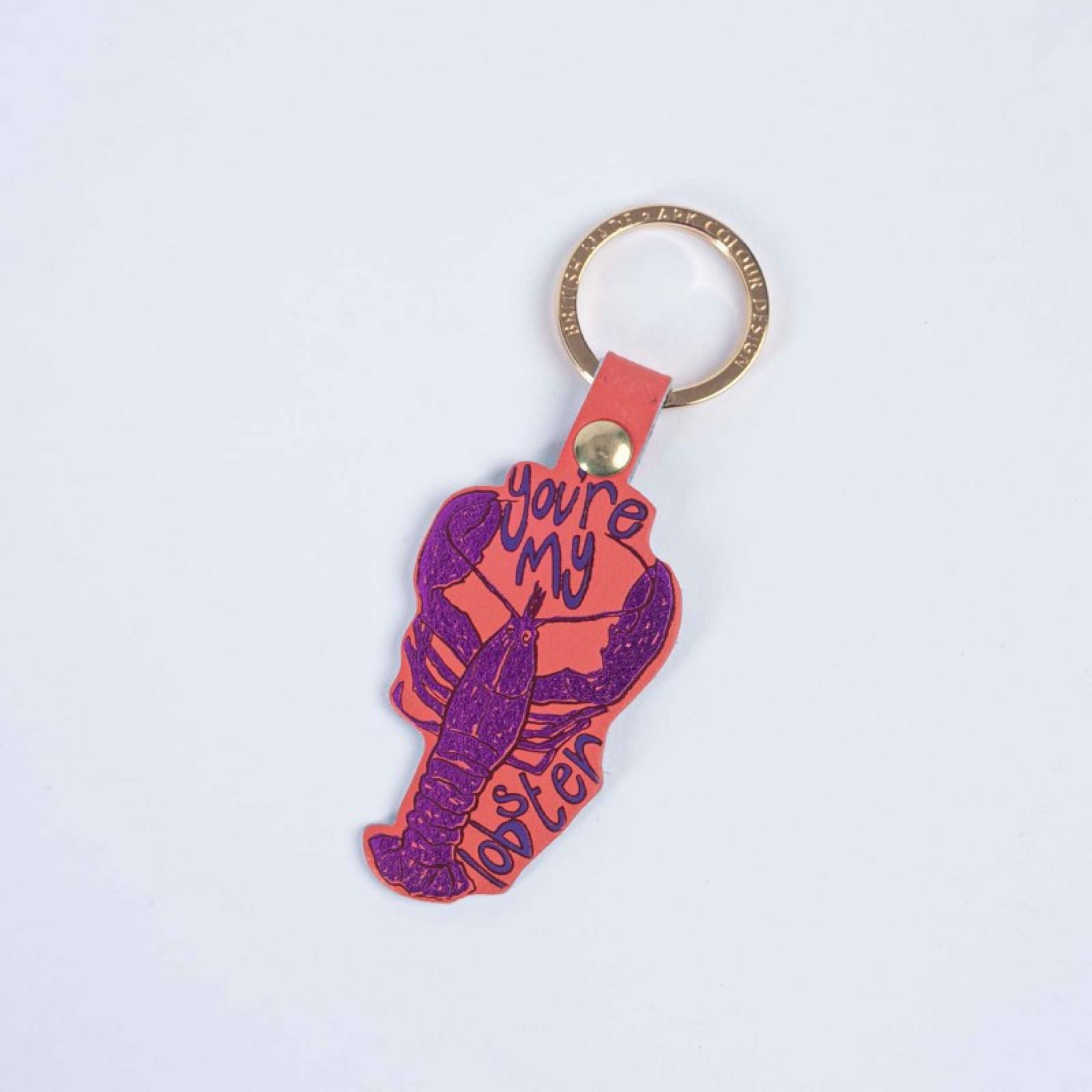 Hand Painted You're My Lobster Keyring In Coral thumbnails