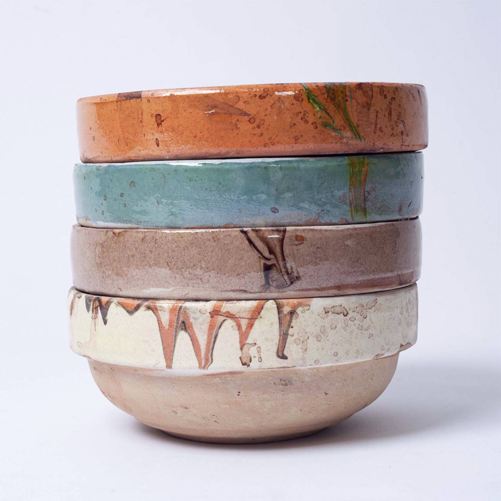 Hand Painted Earthenware Bowl In Blue thumbnails