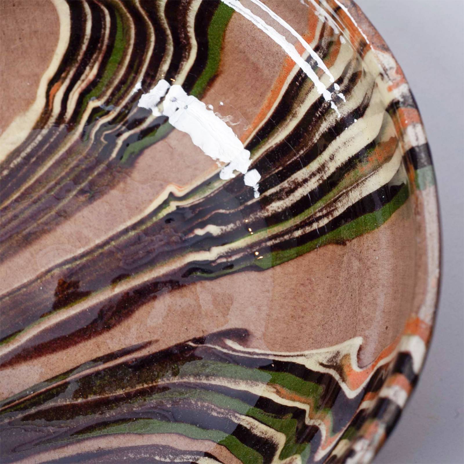 Hand Painted Earthenware Bowl In Taupe thumbnails