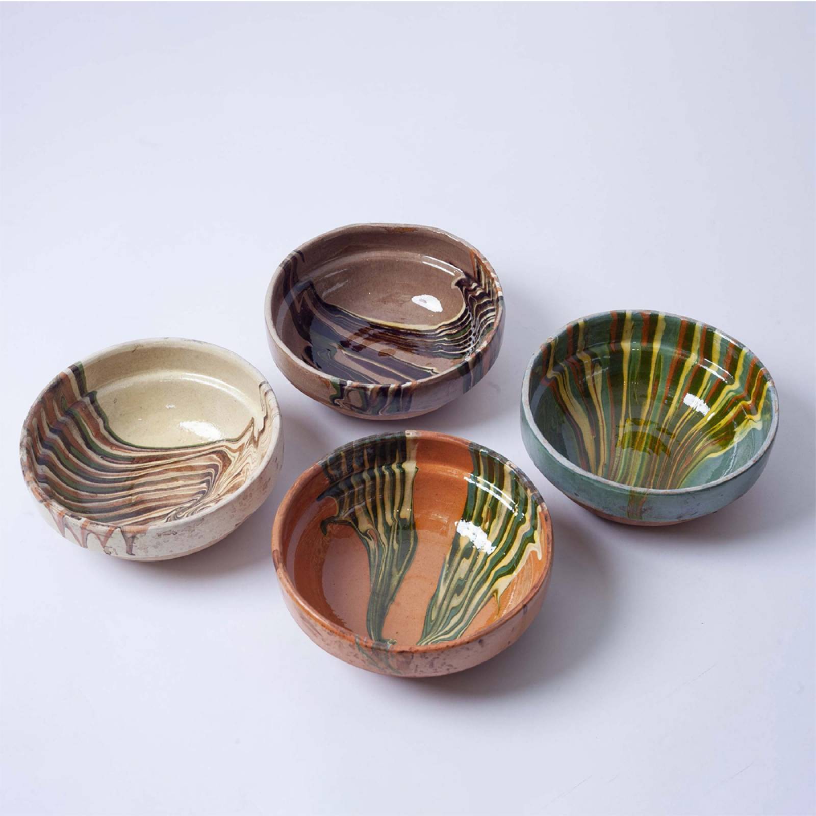 Hand Painted Earthenware Bowl In Taupe thumbnails