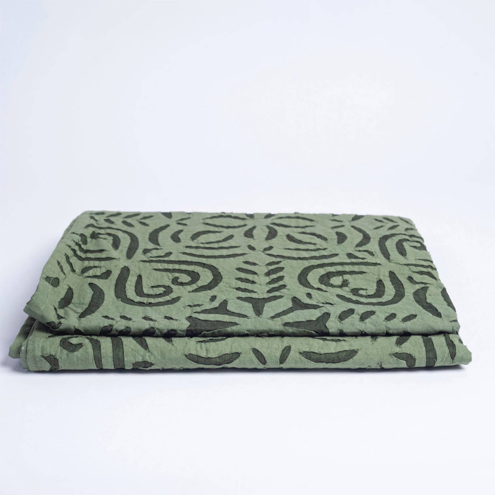 Handmade Cut Out Throw In Green