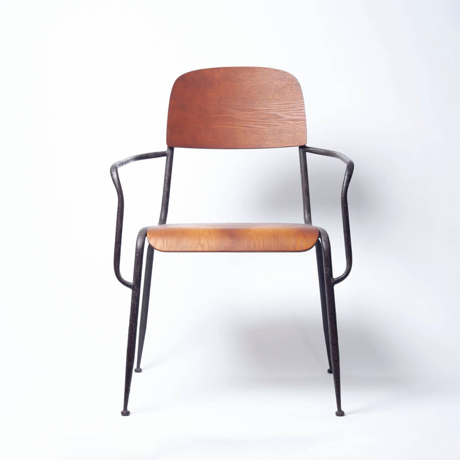 Industrial Faculty Chair With Metal Frame & Wooden Seat thumbnails