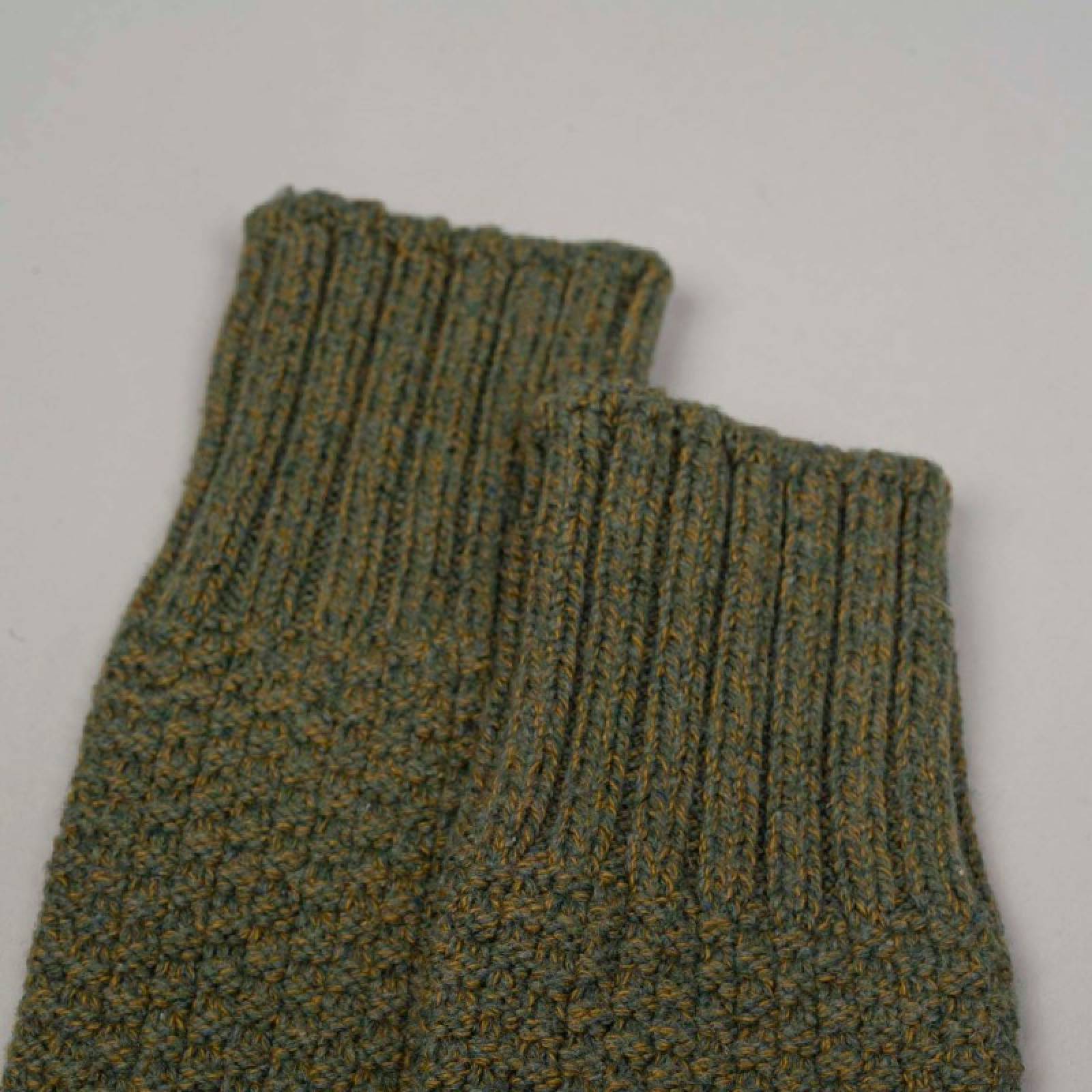 Japanese Wool & Cotton Boot Socks In Moss Green thumbnails