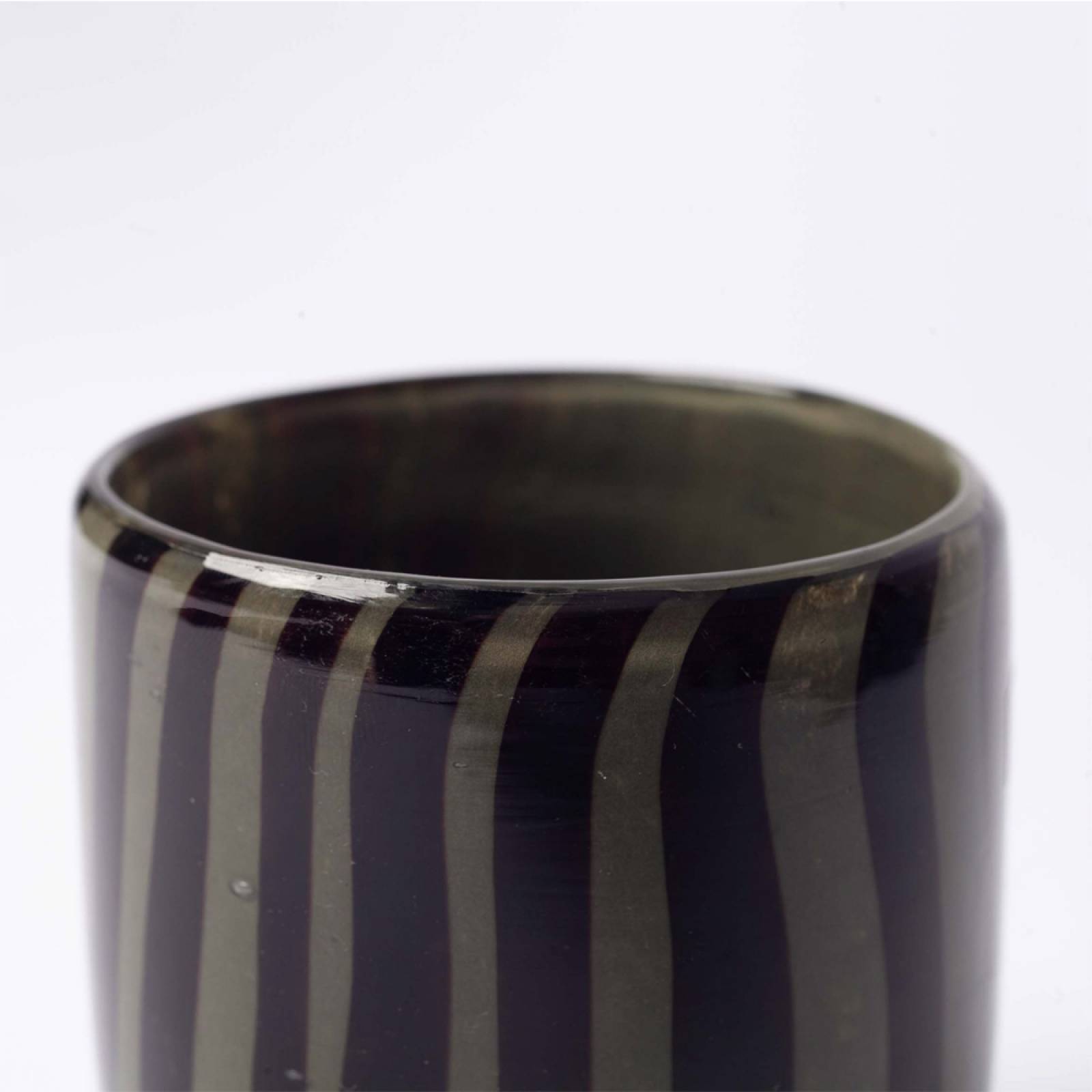 Khaki & Black Stripe Glass Vase H:11cm thumbnails