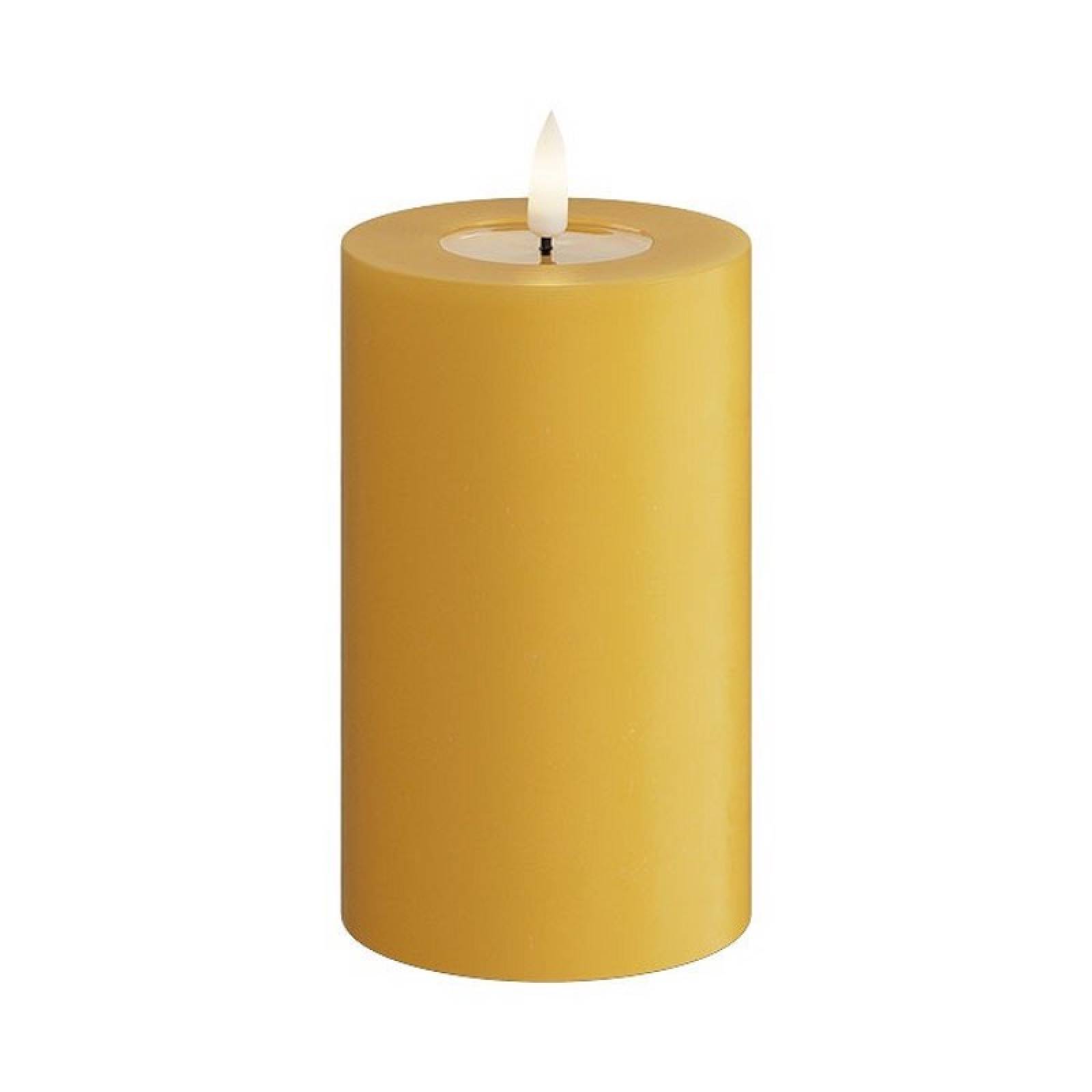 LED Pillar Candle In Curry 7.5x12.5cm