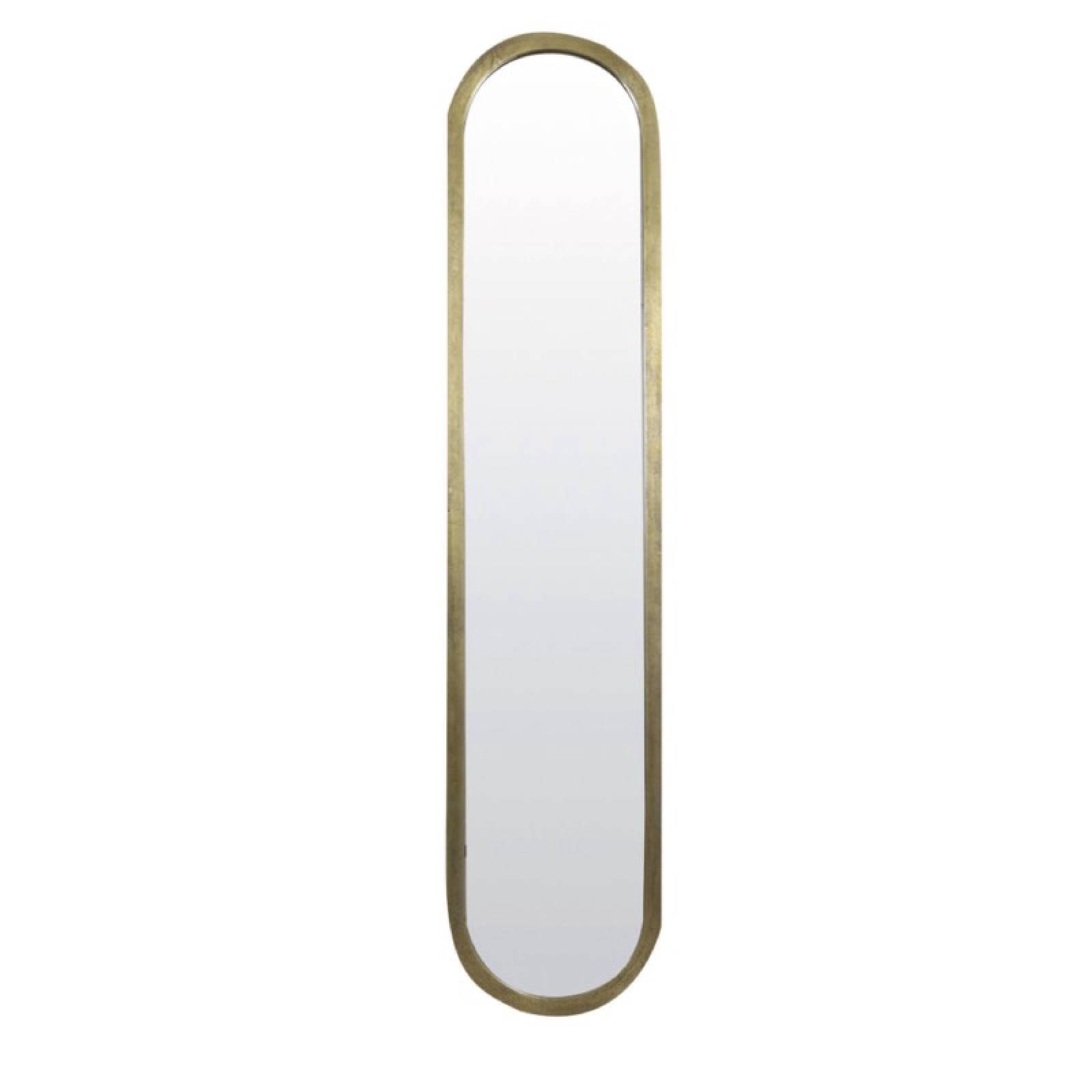 Large Long Curved Farah Mirror in Gold 38x175cm