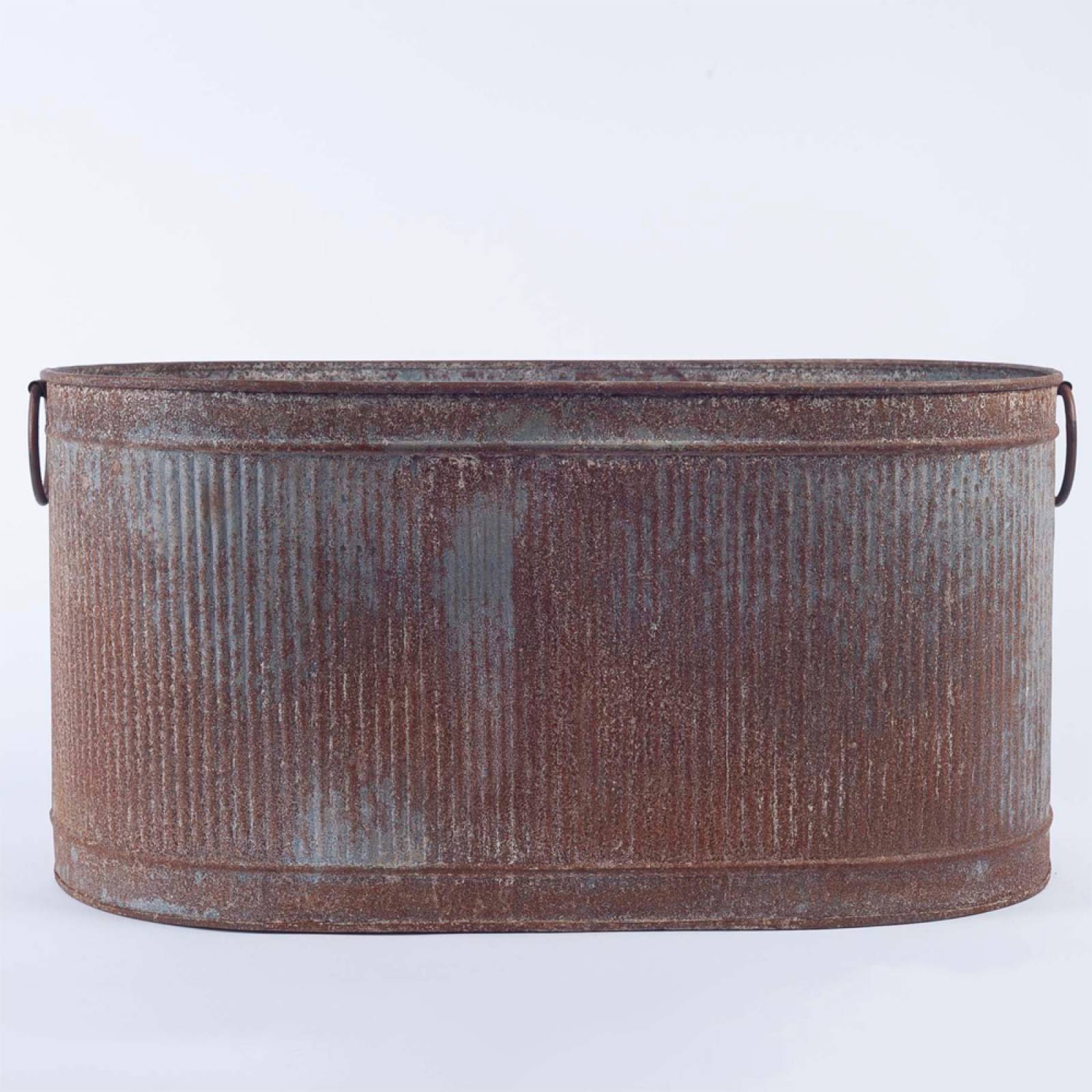 Large Akasa Zinc Trough Planter With Handles