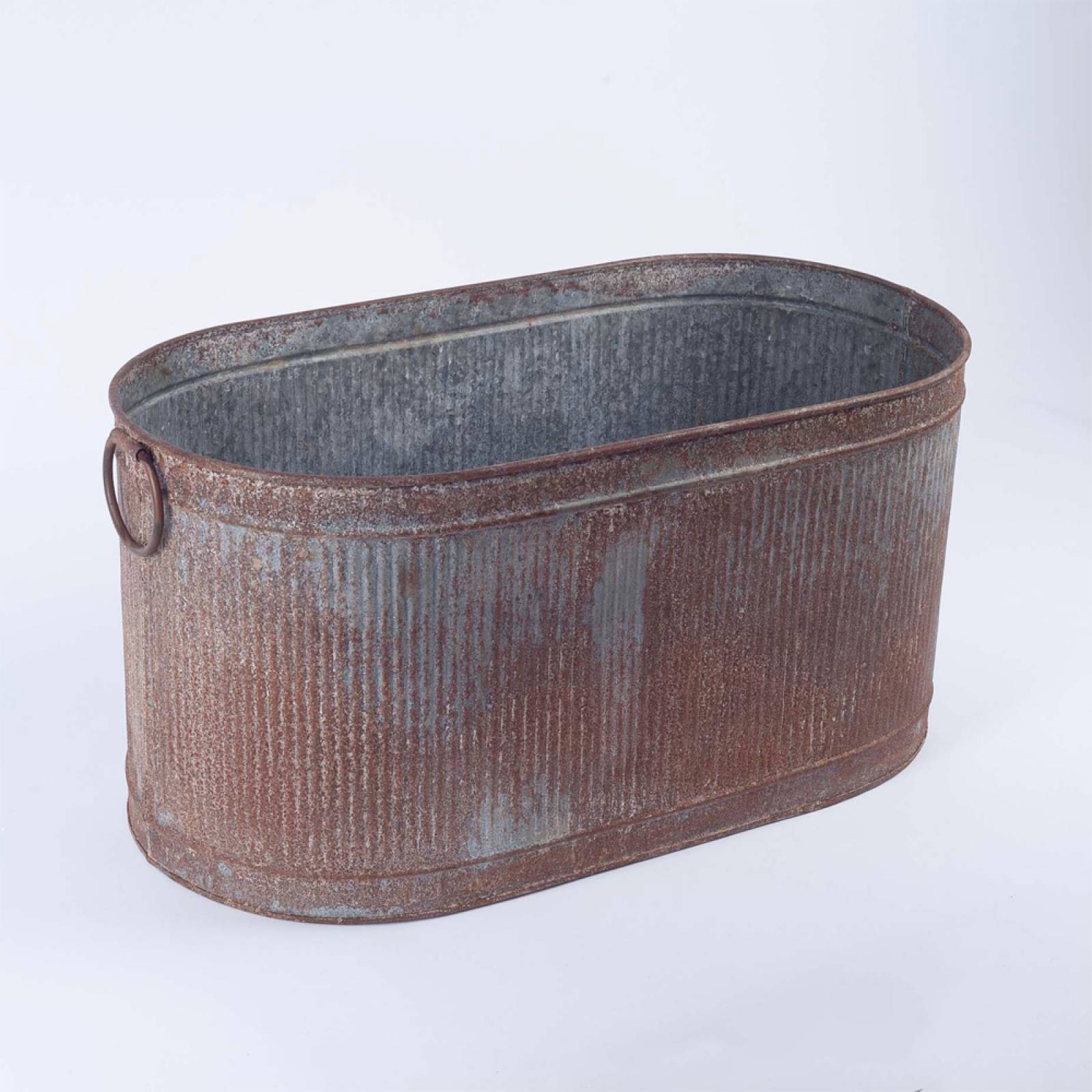 Large Akasa Zinc Trough Planter With Handles thumbnails