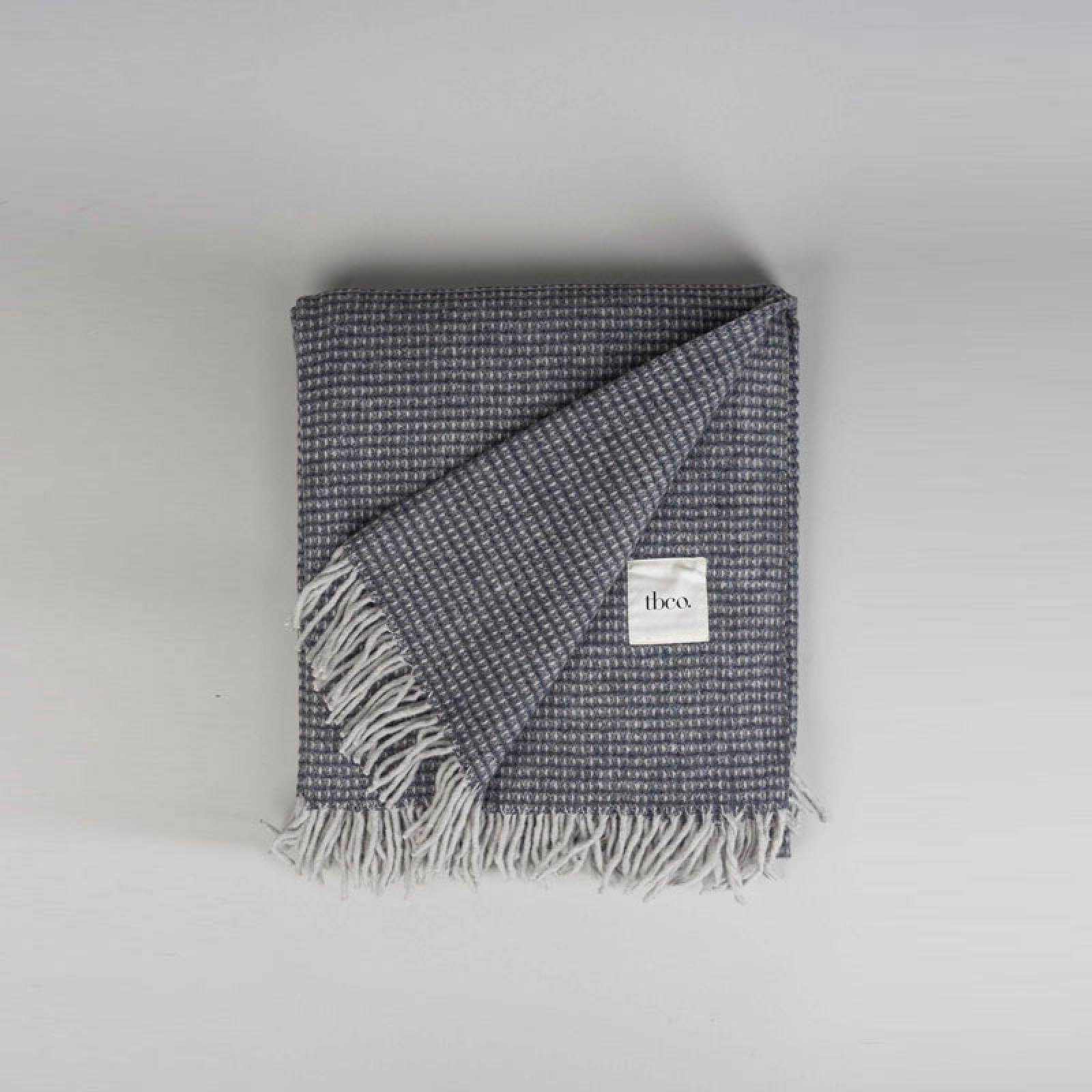 Large Blanket In Charcoal Waffle Recycled Wool thumbnails