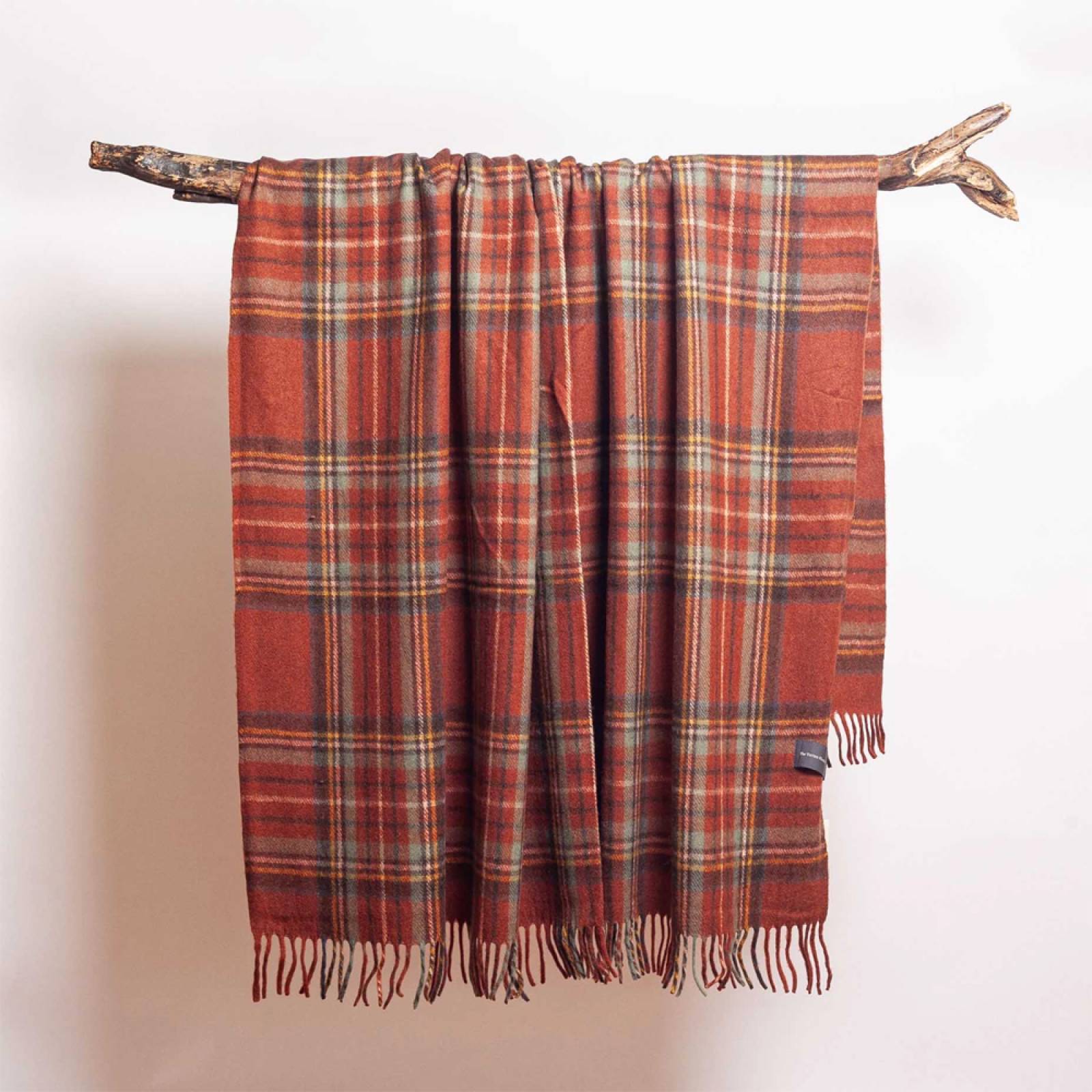 Large Blanket In Stewart Royal Antique Tartan Recycled Wool