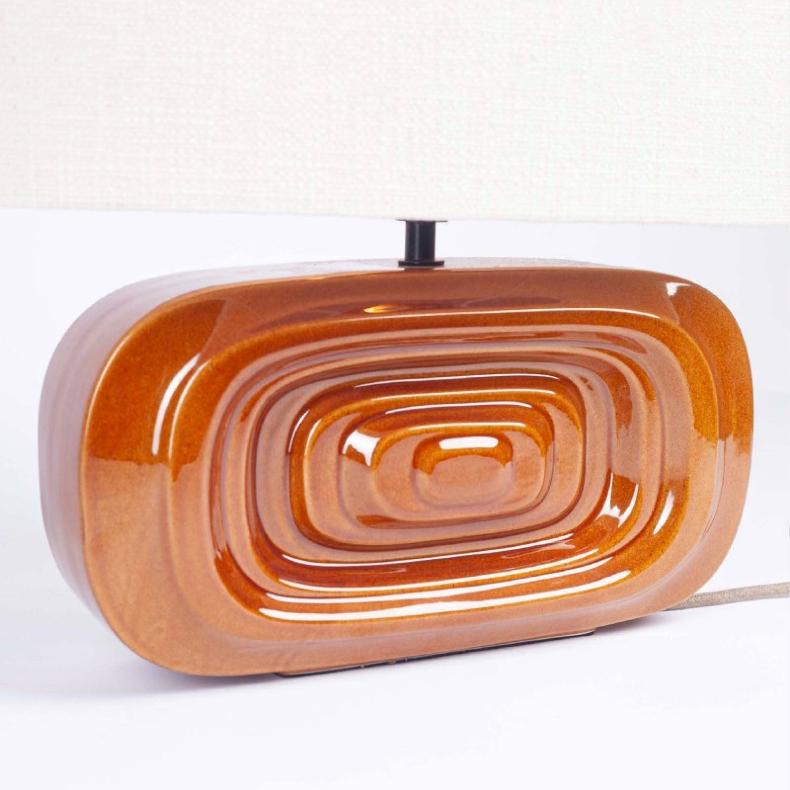 Lexi Ceramic Table Lamp In Caramel With Shade thumbnails