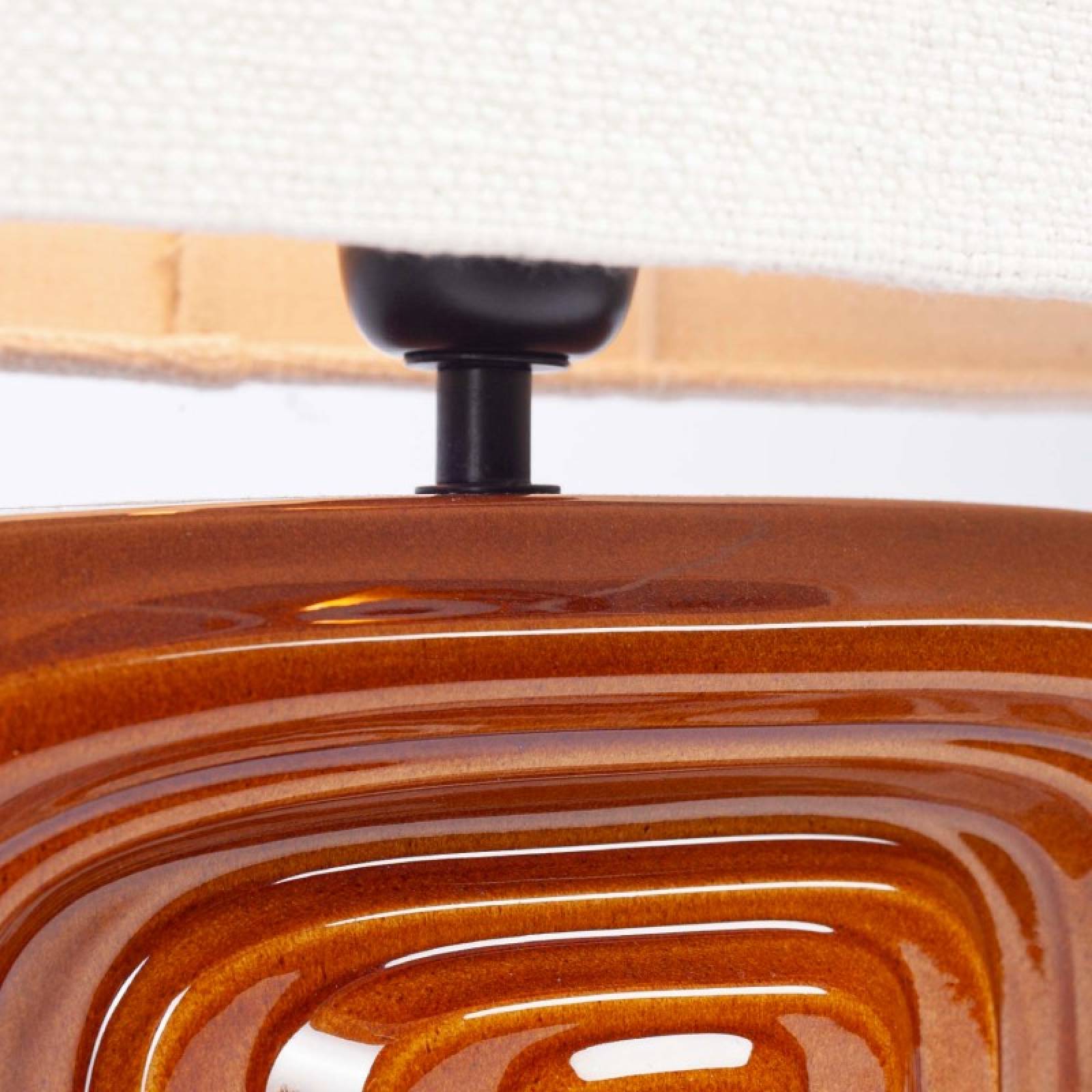 Lexi Ceramic Table Lamp In Caramel With Shade thumbnails