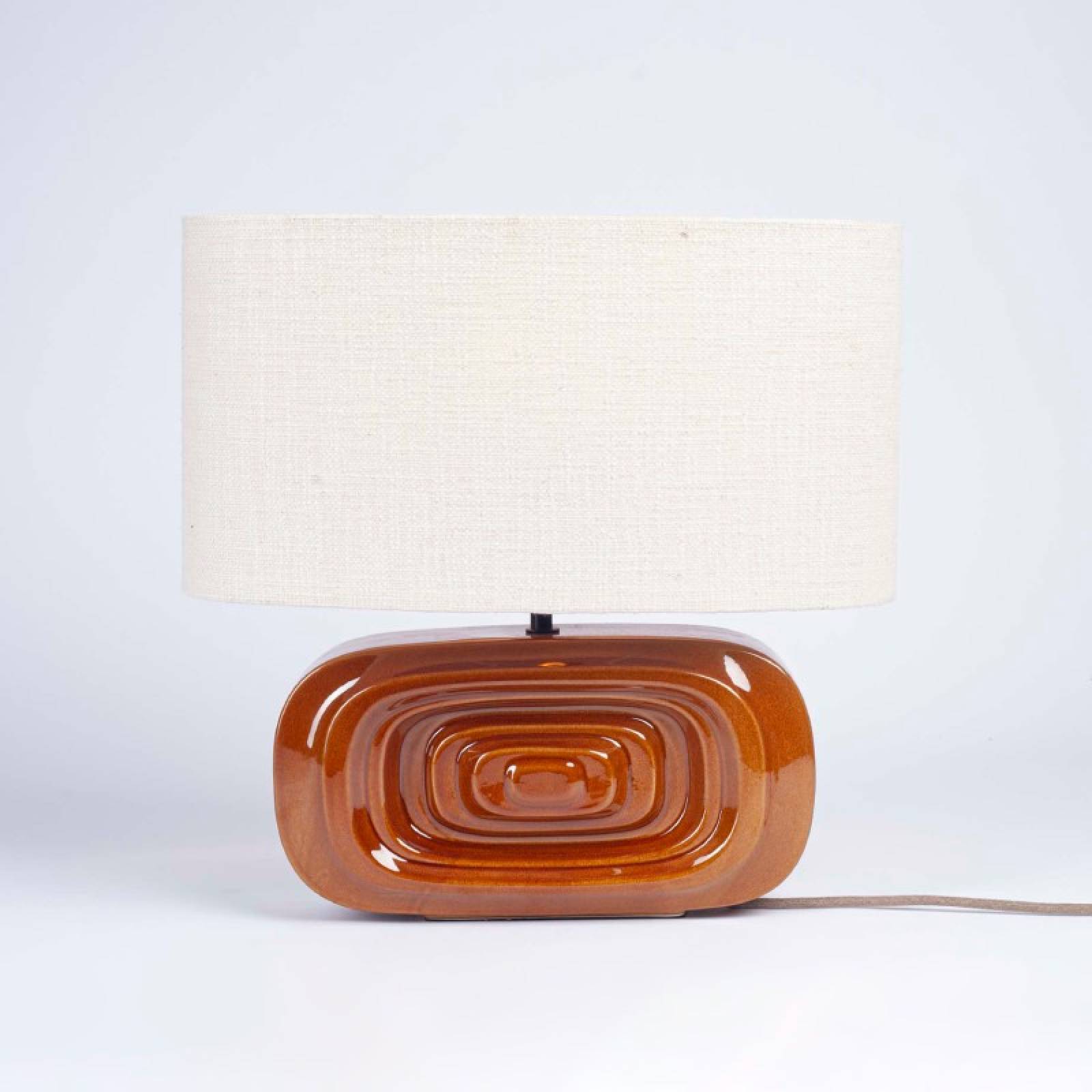 Lexi Ceramic Table Lamp In Caramel With Shade