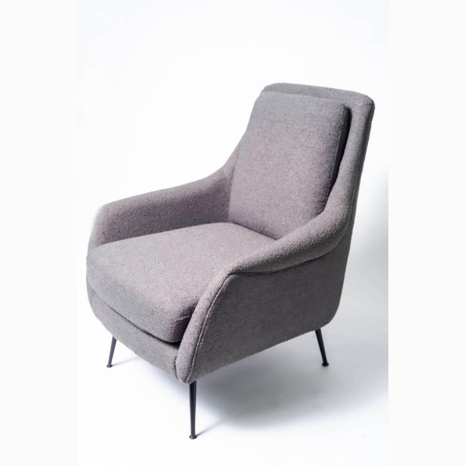Malmo Mid-Century Style Grey Boucle Armchair thumbnails