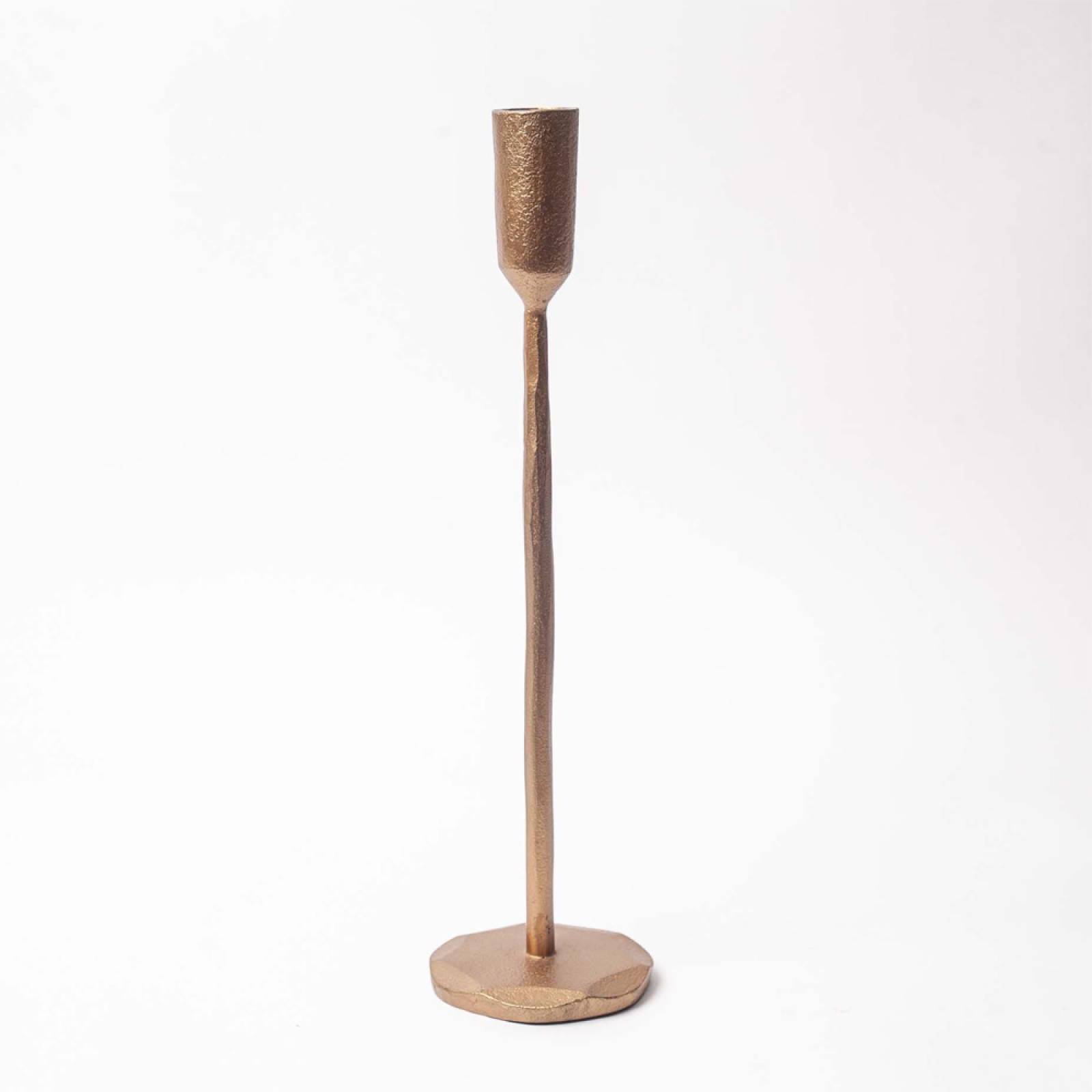 Medium Antiqued Brass Candlestick H:30cm