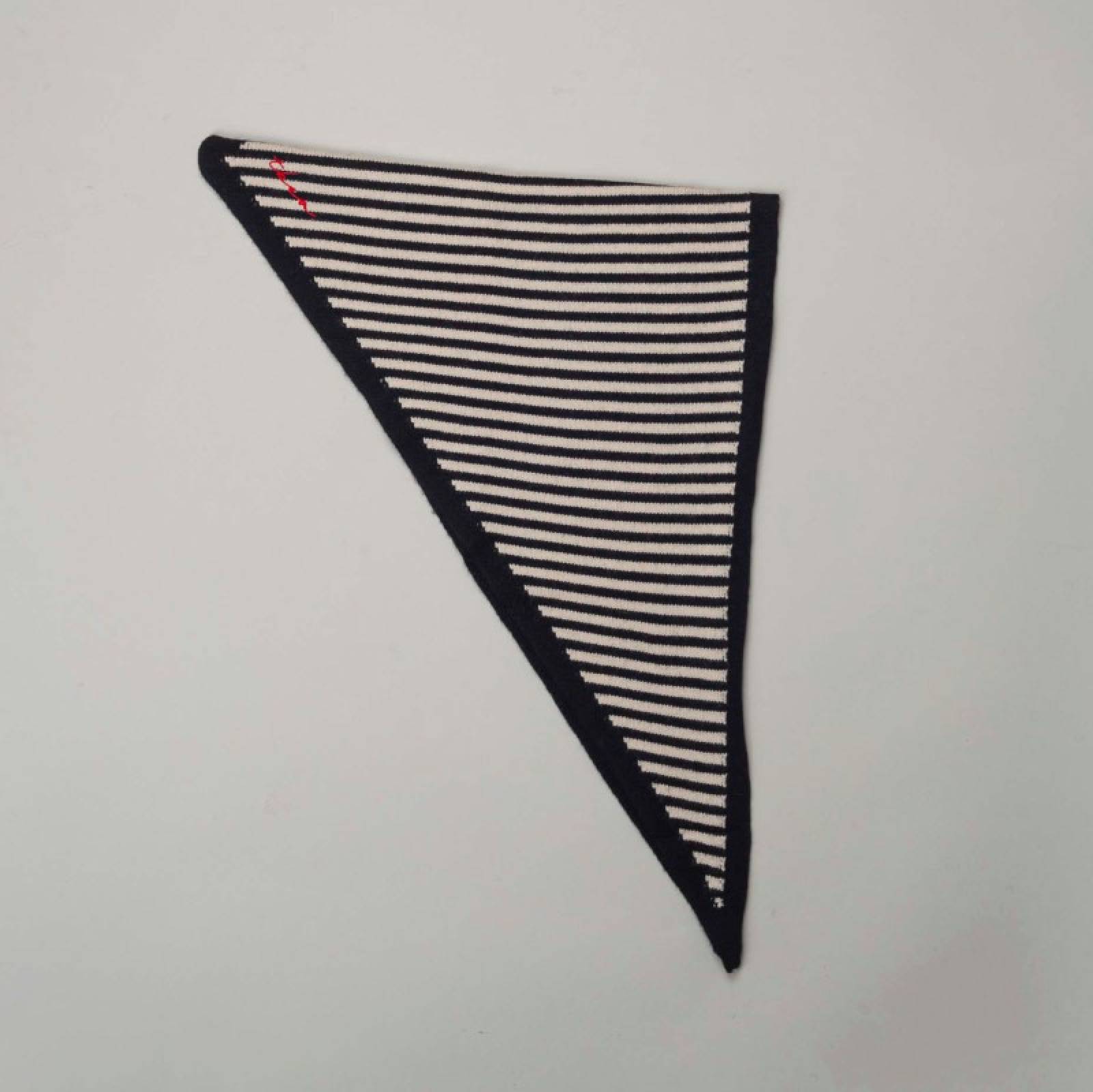 Merino Wool Triangle Scarf in Black Stripe thumbnails