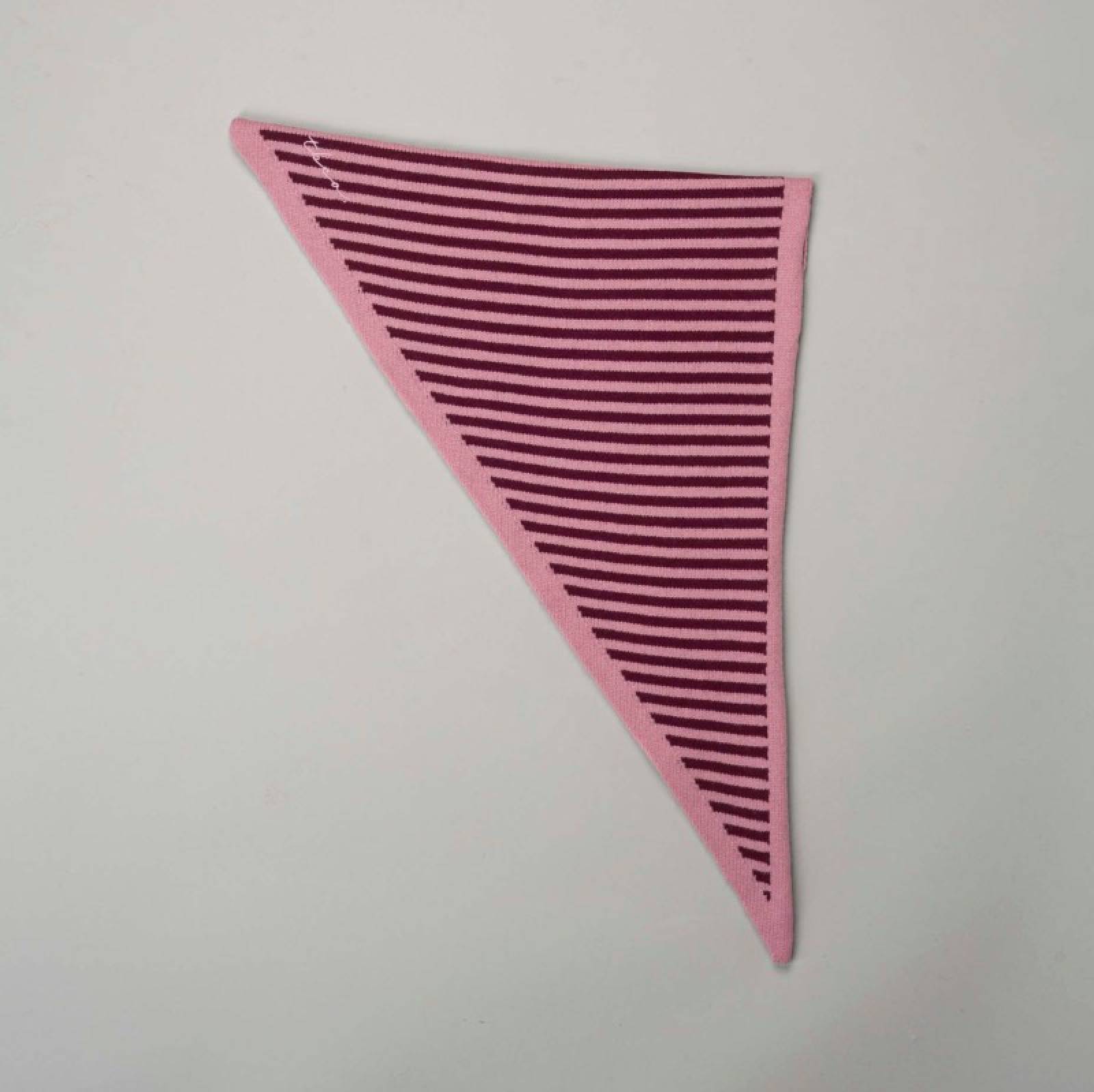 Merino Wool Triangle Scarf in Pink Stripe thumbnails