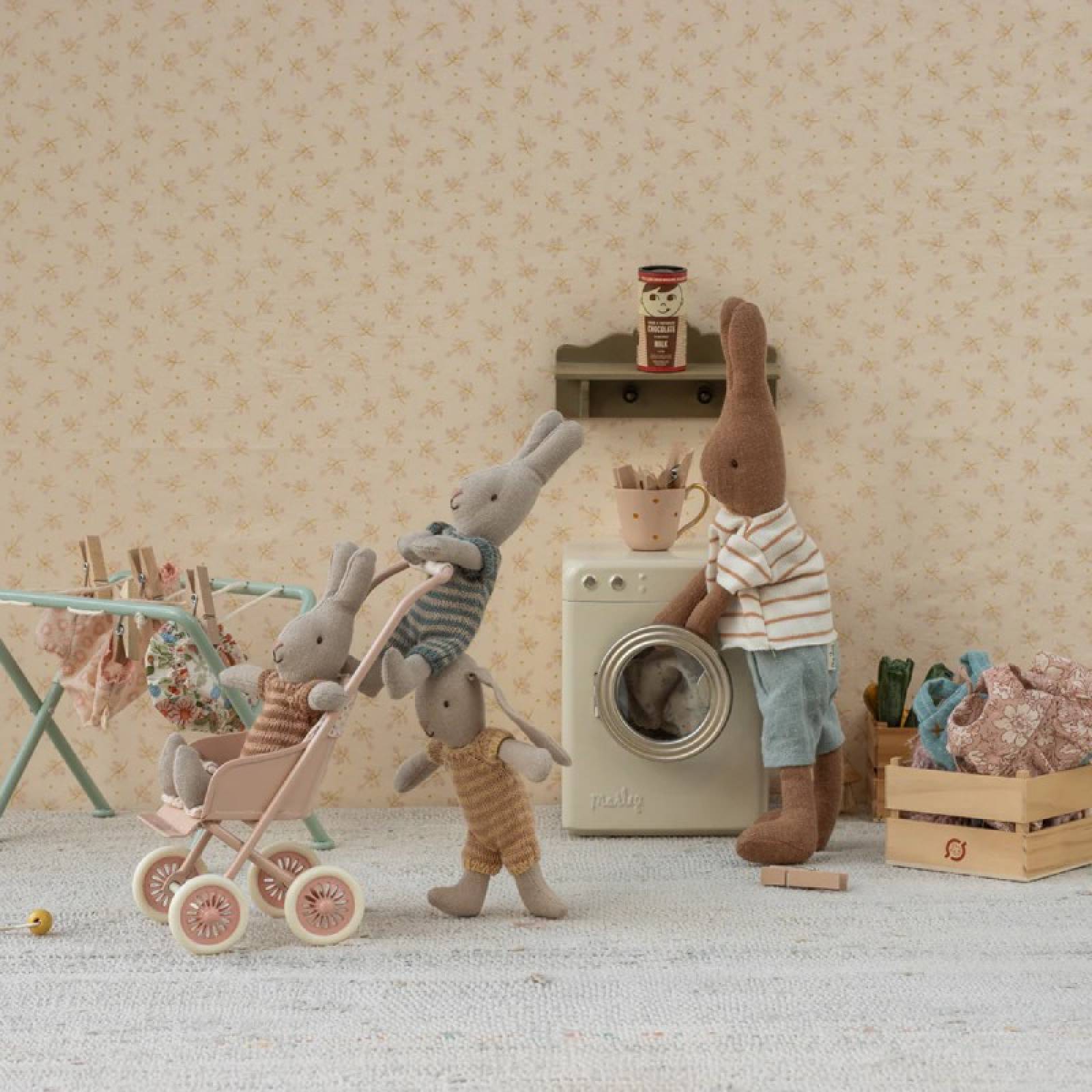 Micro Pram Stroller In Powder By Maileg 3+ thumbnails