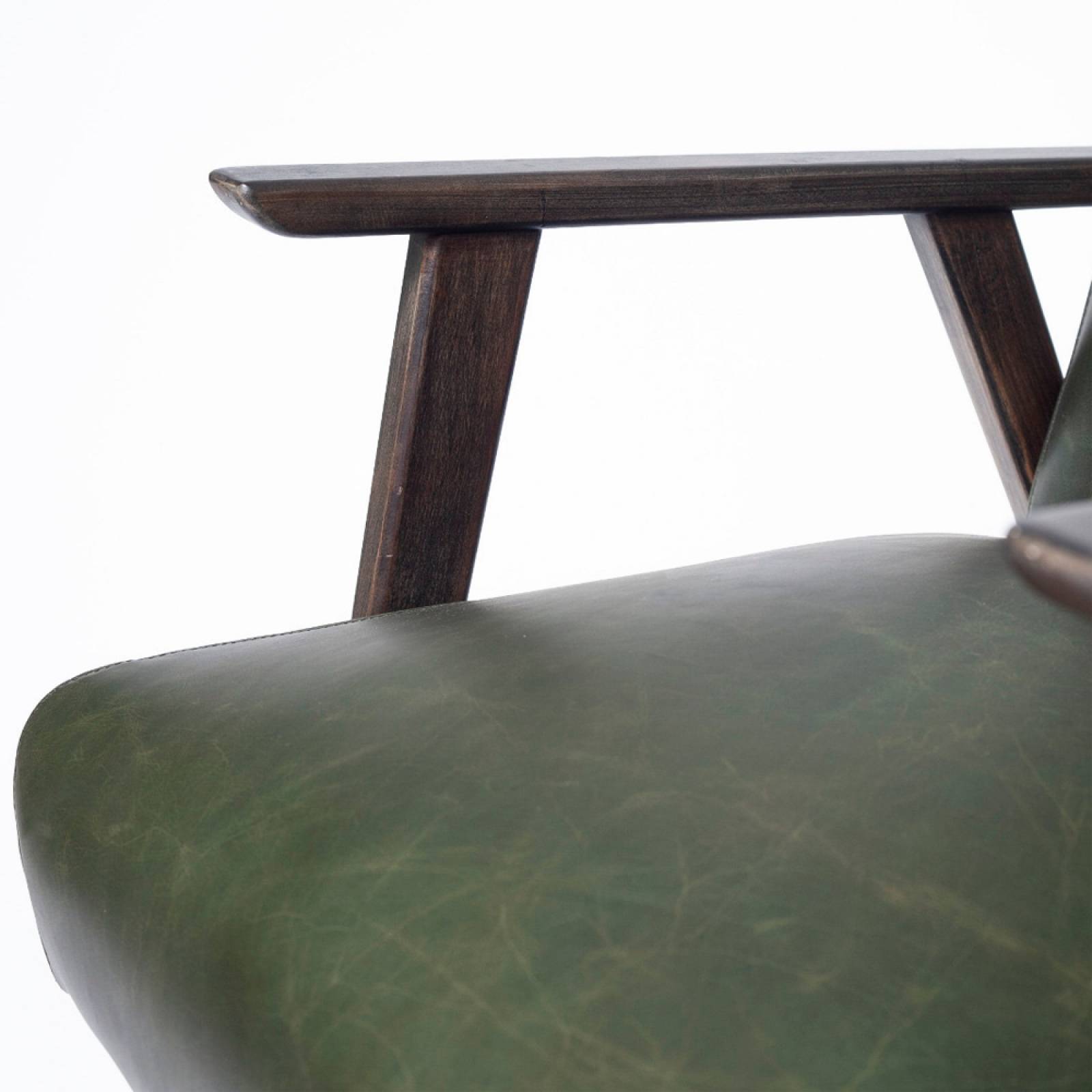 Mid-Century Style Green Leather Armchair thumbnails