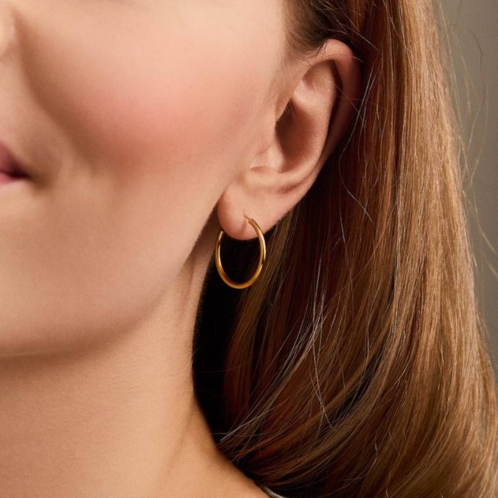 Mini Plain Hoops In Gold 20mm By Pernille Corydon thumbnails