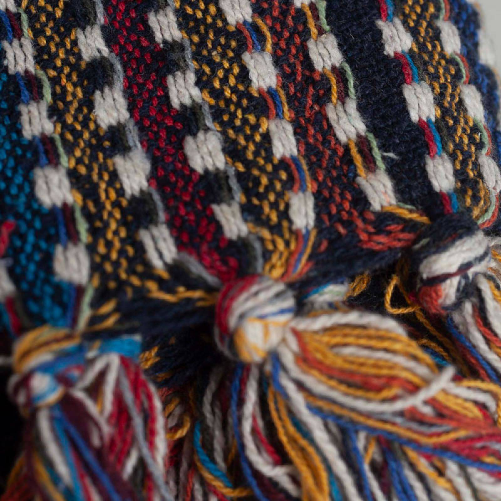 Multi-Coloured Woven Cotton Blanket Throw thumbnails