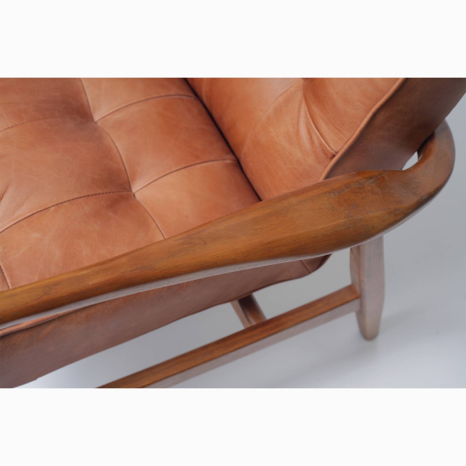 The Olsen Oak Armchair in Distressed Brown Leather thumbnails