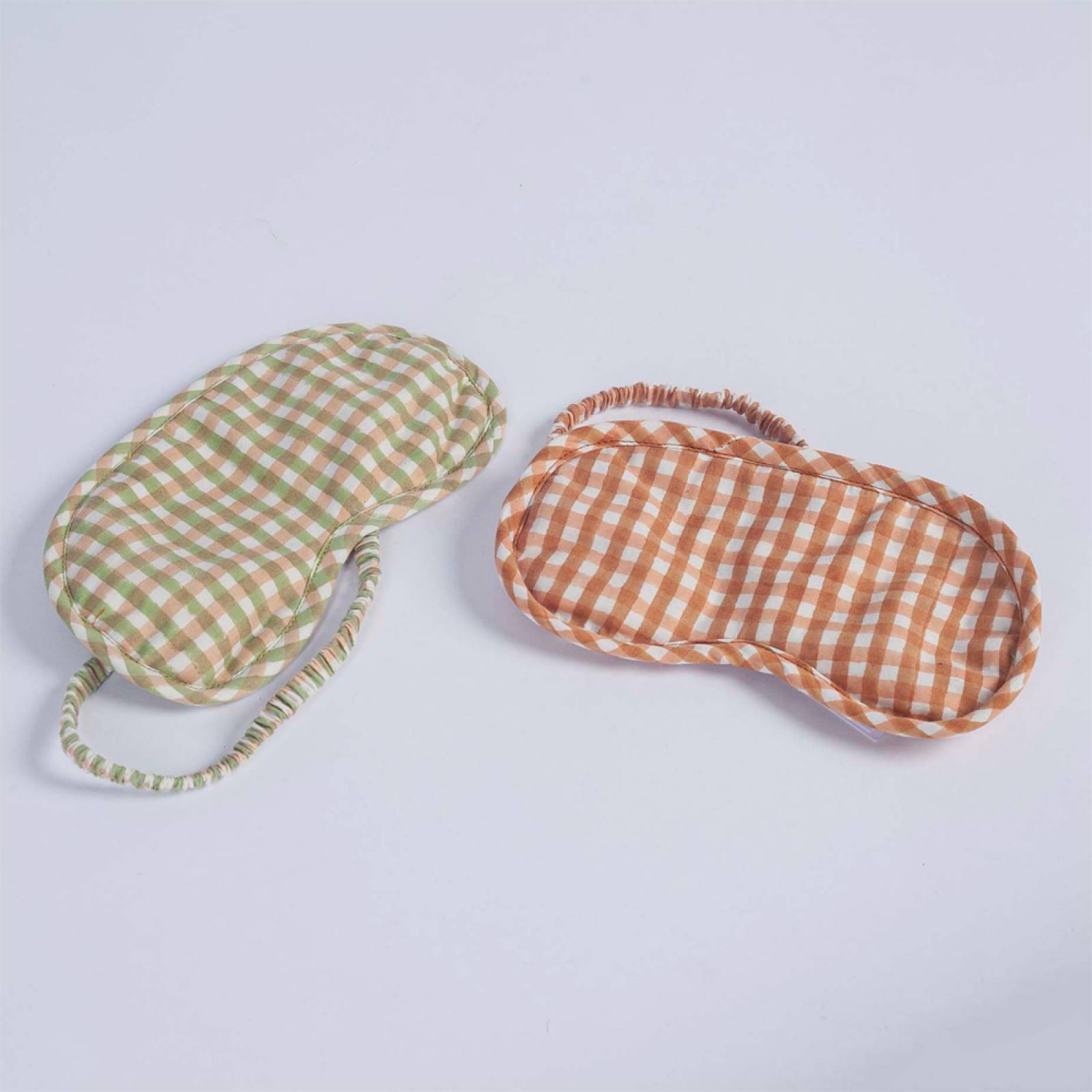 Organic Cotton Eye Mask In Sage Gingham thumbnails