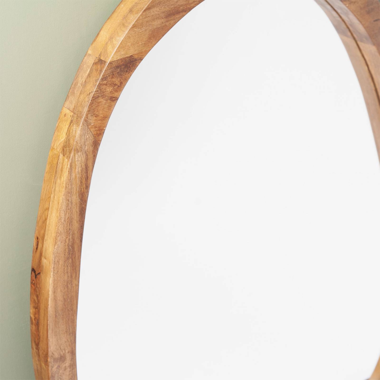Large Organic Shaped Mirror With Wooden Back thumbnails