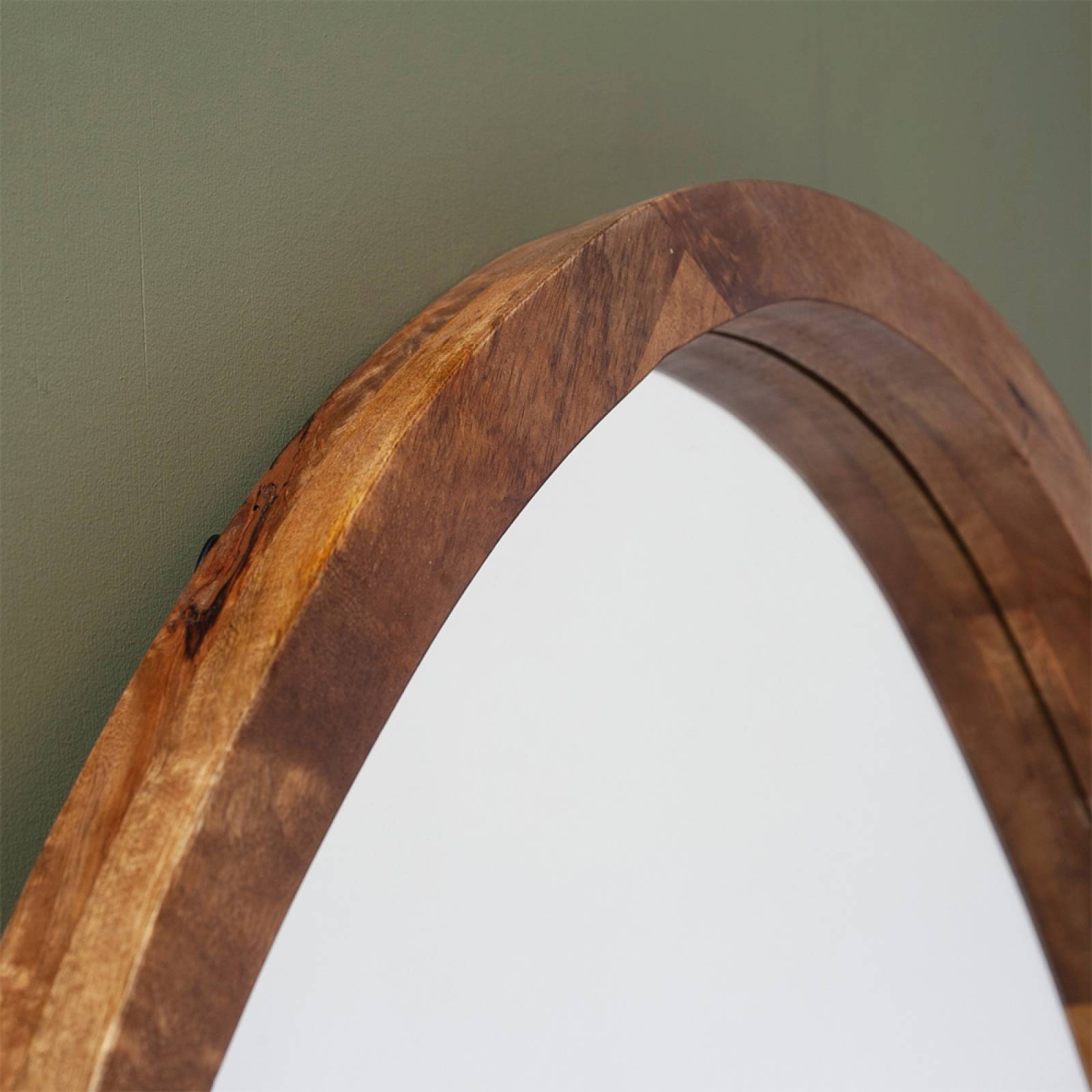 Large Organic Shaped Mirror With Wooden Back thumbnails